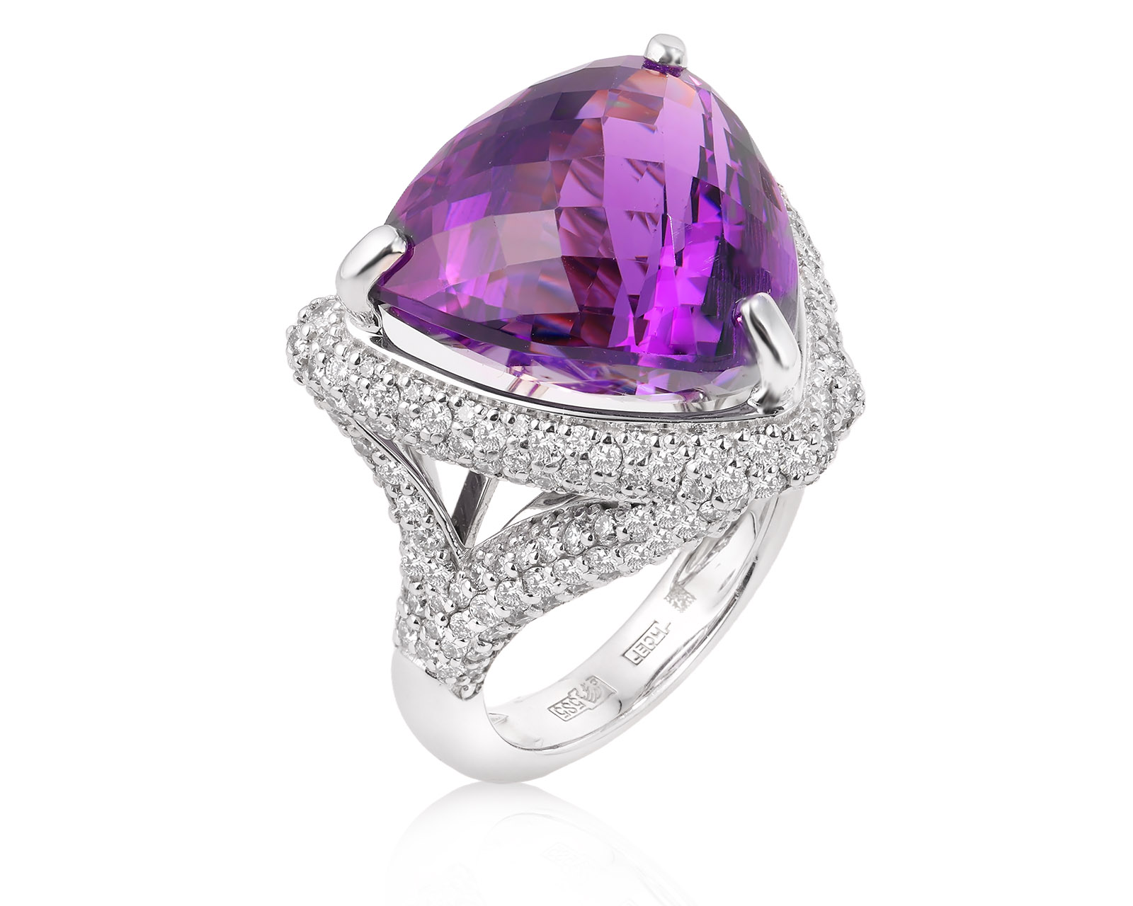 Оригинальное золотое кольцо с аметистом 15.95ct Constantin Artmayer