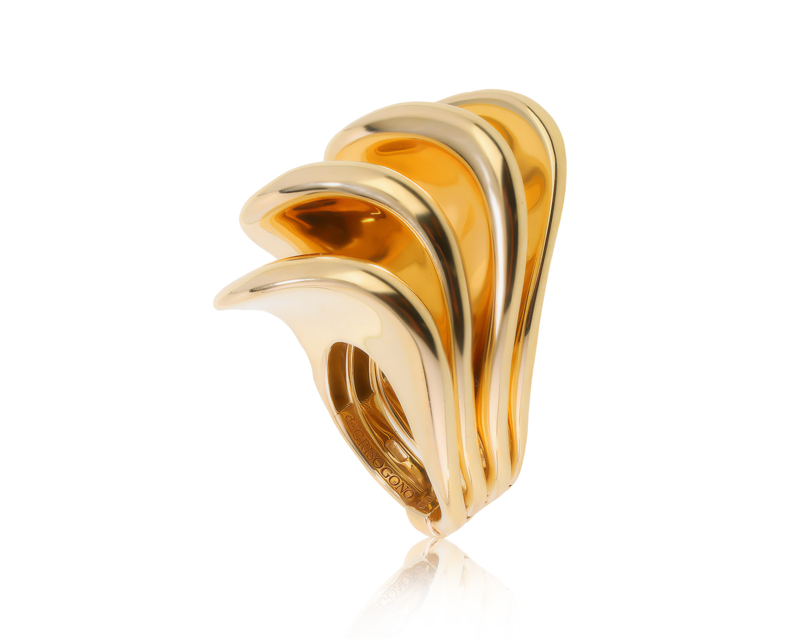 Оригинальное золотое кольцо De Grisogono Onde