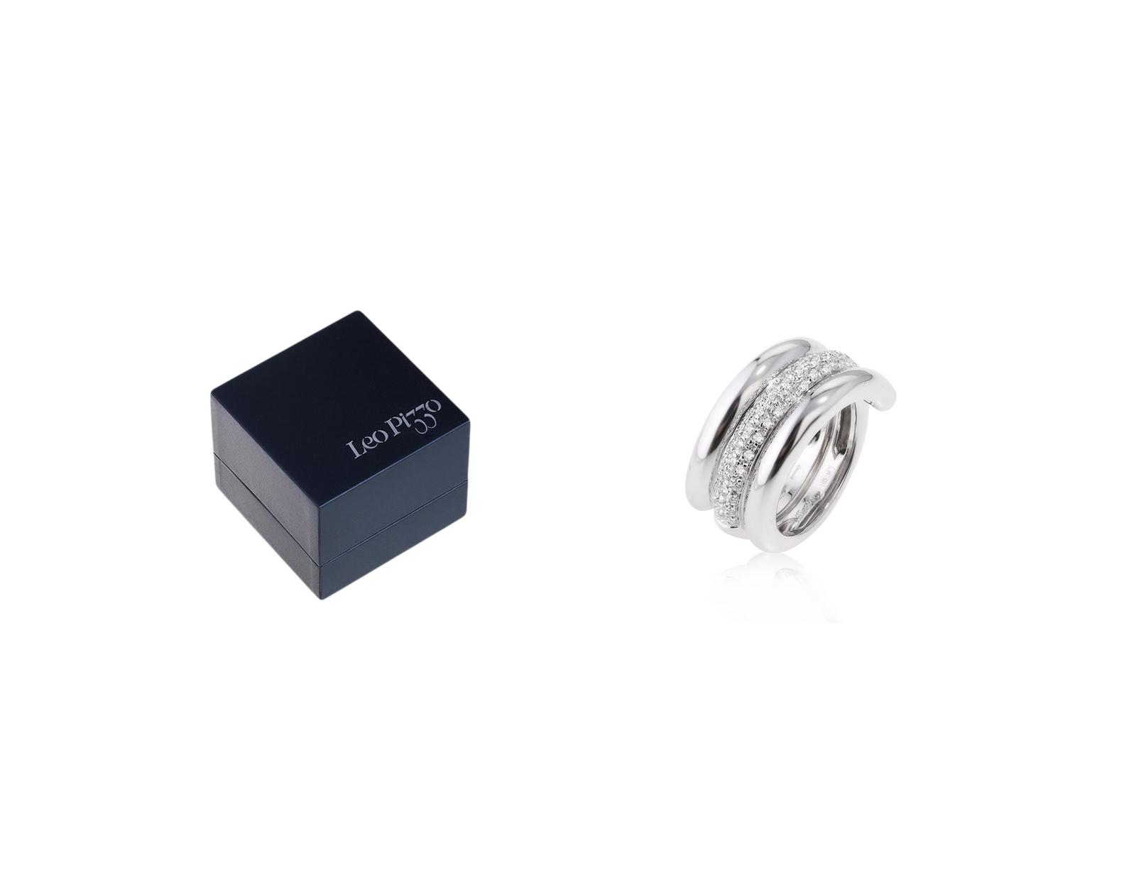 Оригинальное золотое кольцо с бриллиантами 0.41ct Leo Pizzo