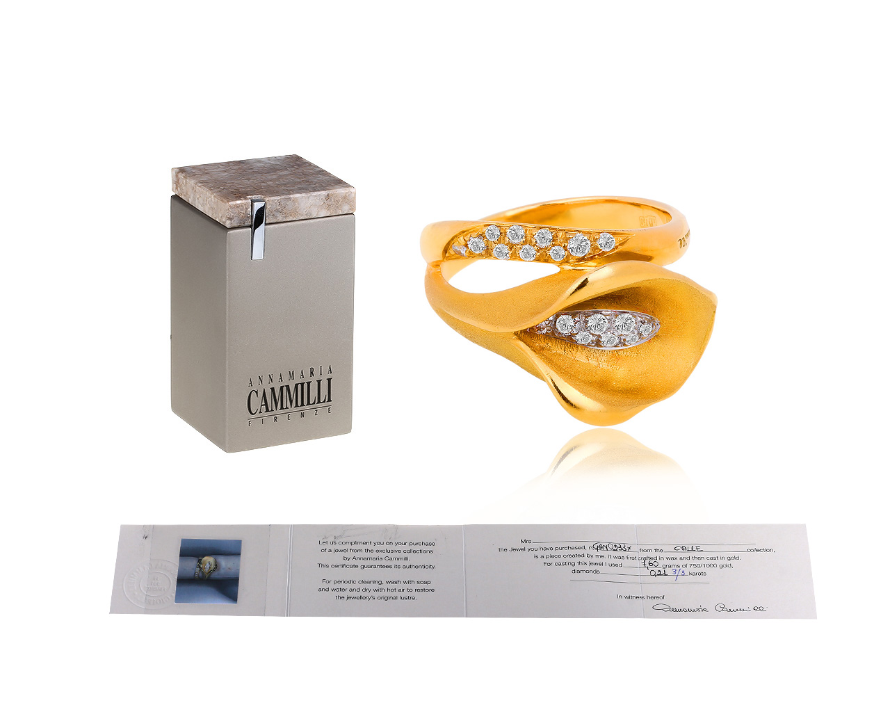 Золотое кольцо с бриллиантами 0.21ct Annamaria Cammilli