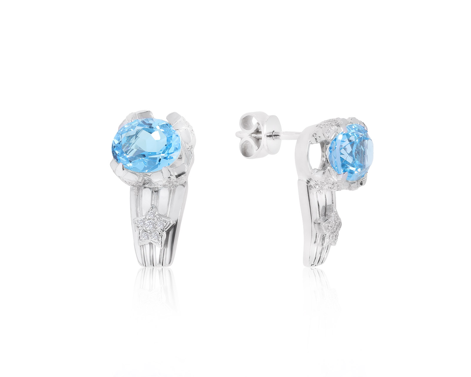 Волшебные золотые серьги с топазами 6.50ct 201022/5