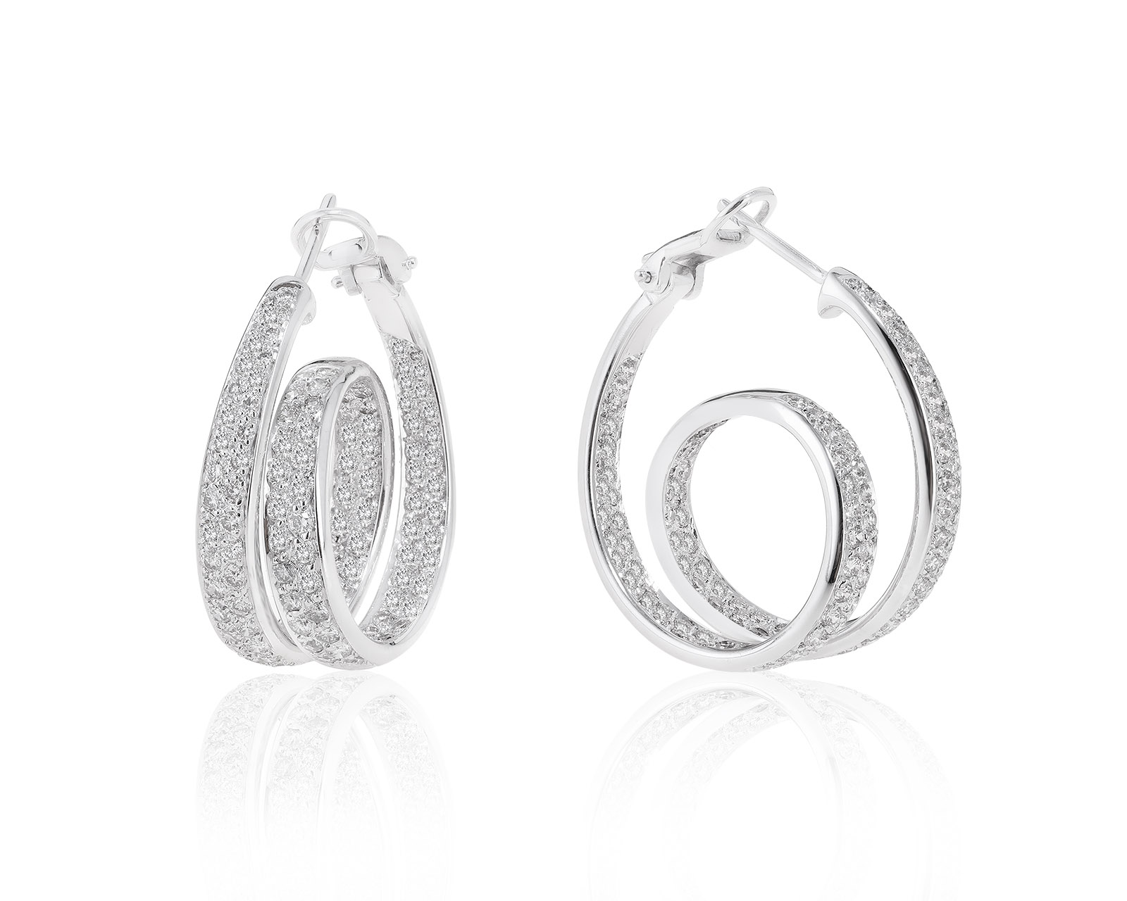 Шикарные золотые серьги с бриллиантами 4.33ct 240322/3 Шикарные золотые серьги с бриллиантами 4.33ct 240322/3