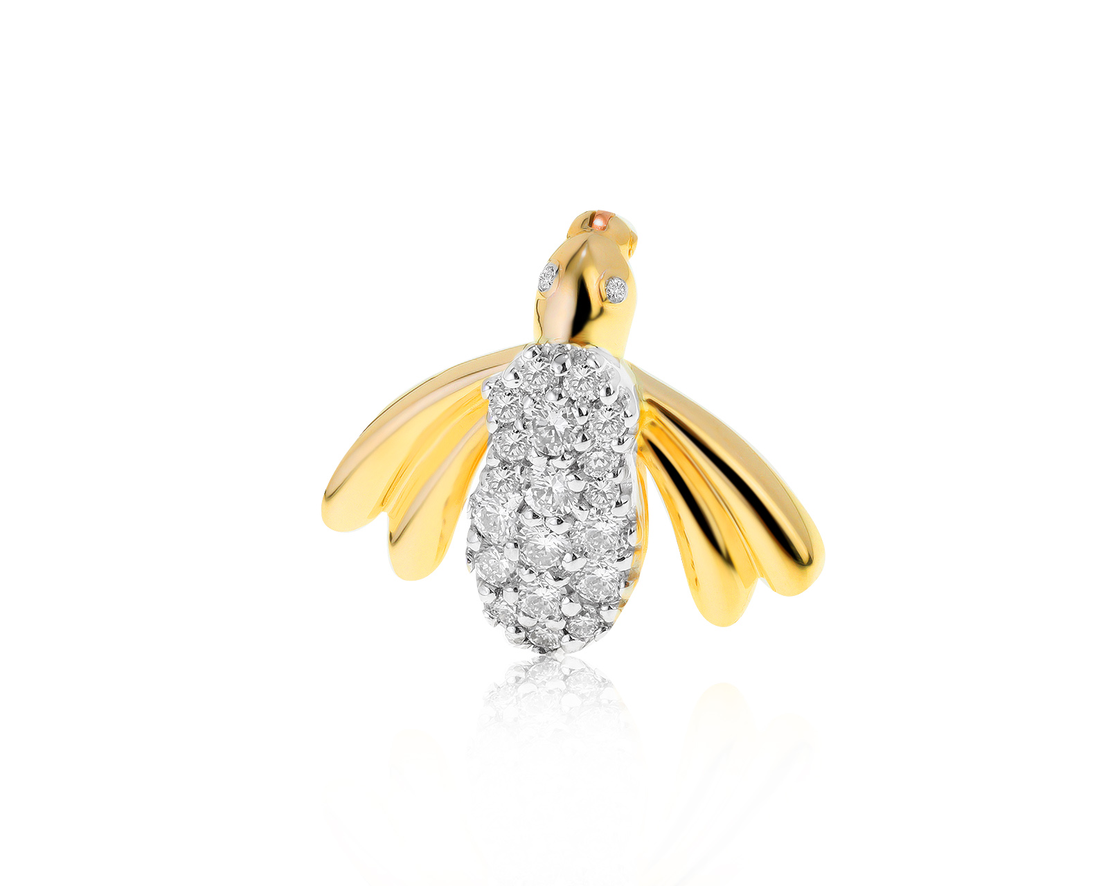 Притягательная золотая брошь с бриллиантами 0.71ct 261021/3