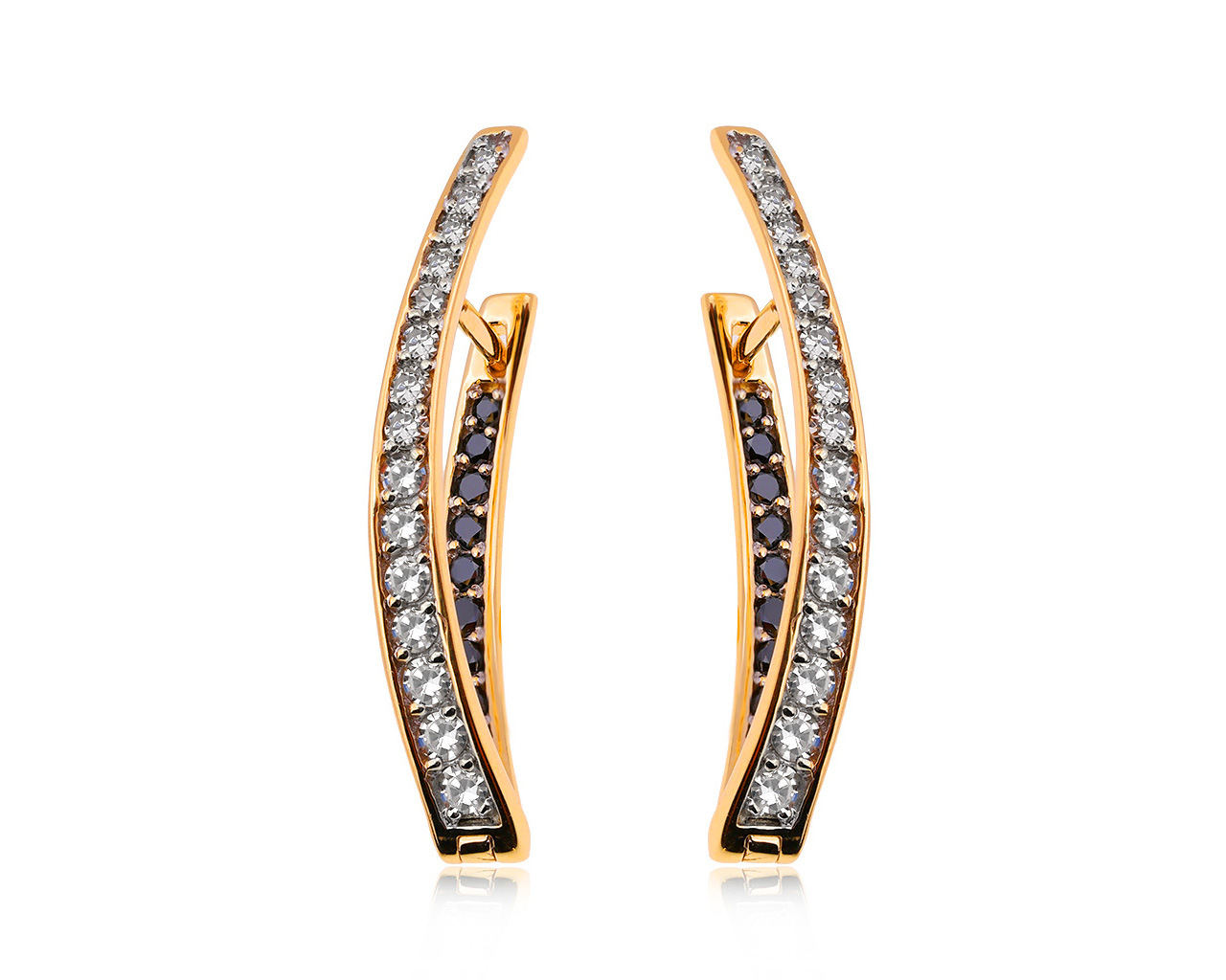 Эстетичные золотые серьги с бриллиантами 0.92ct 250920/7