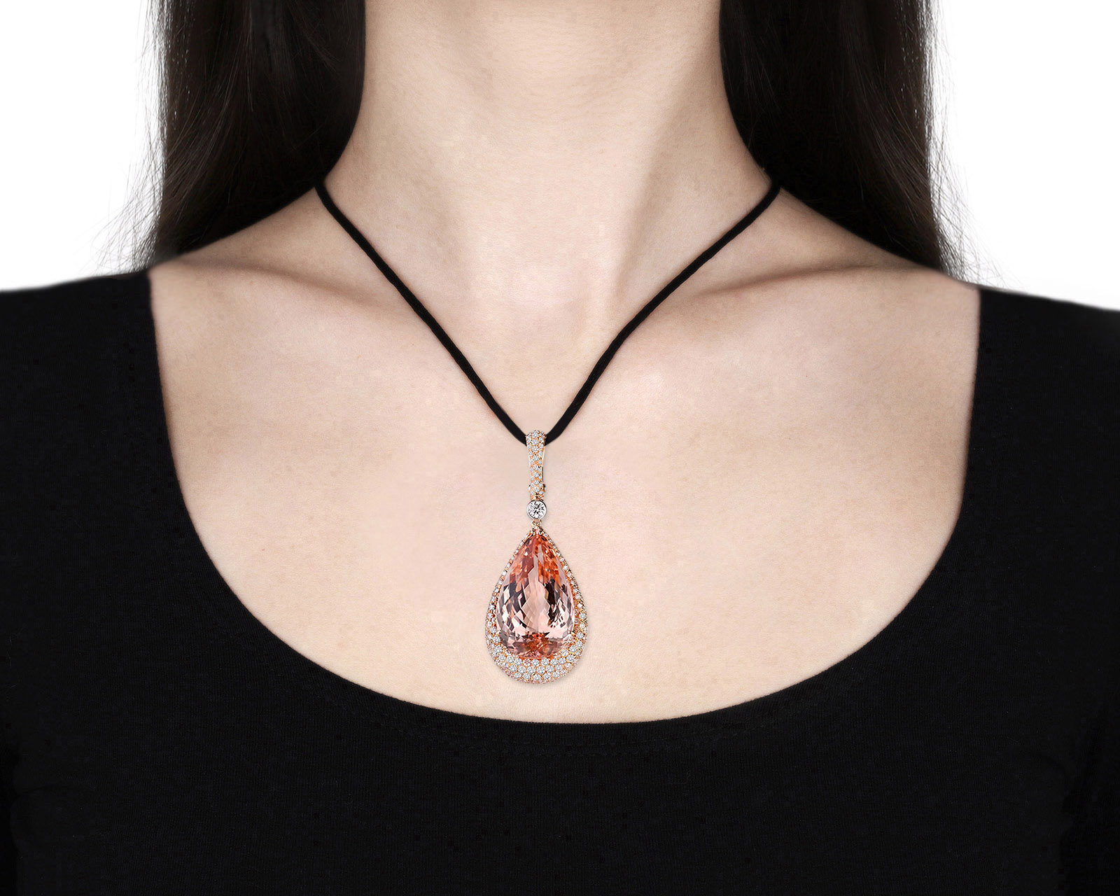Оригинальный золотой кулон с морганитом 38.60ct Utopia