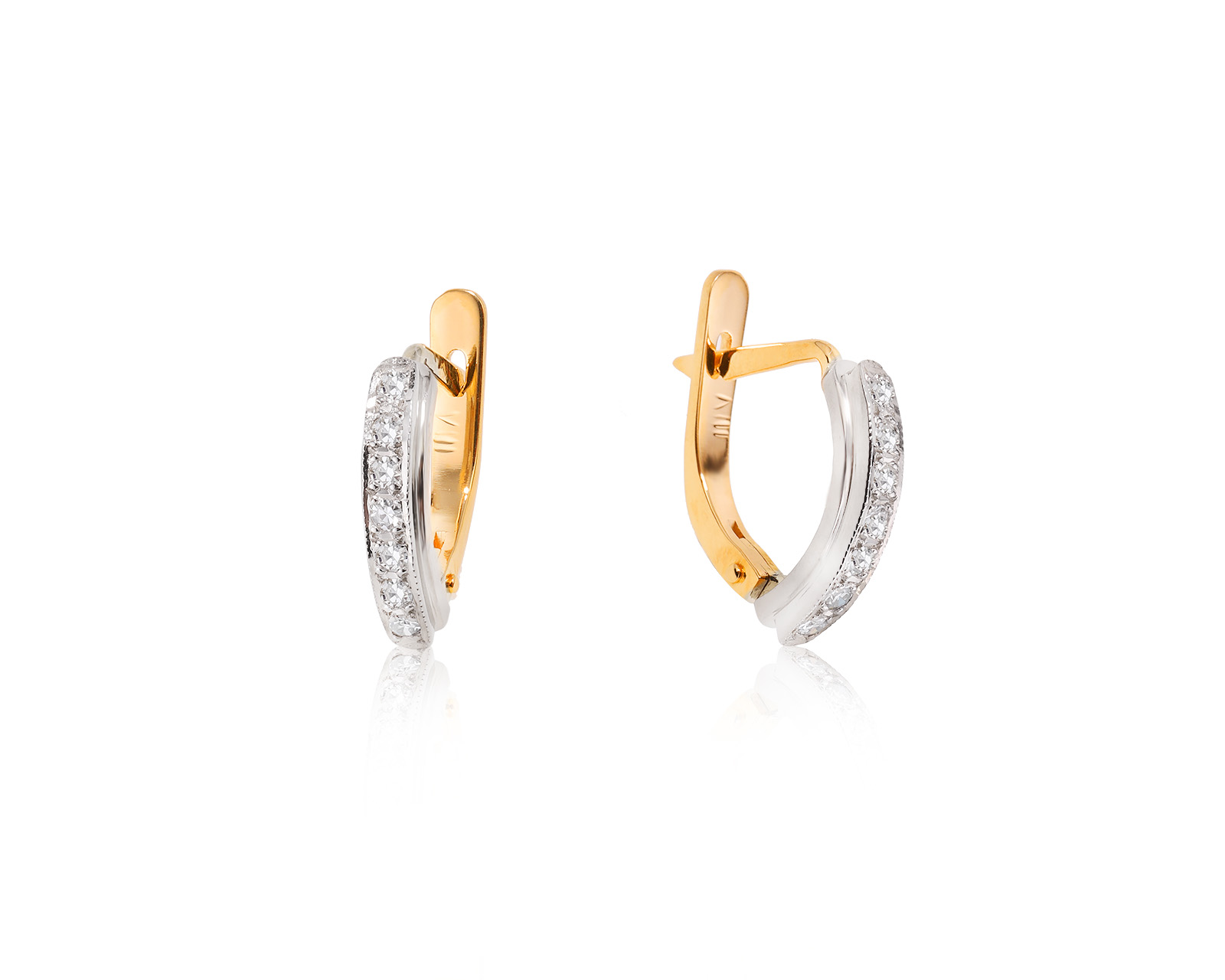 Золотые серьги с бриллиантами 0.21ct 050923/3