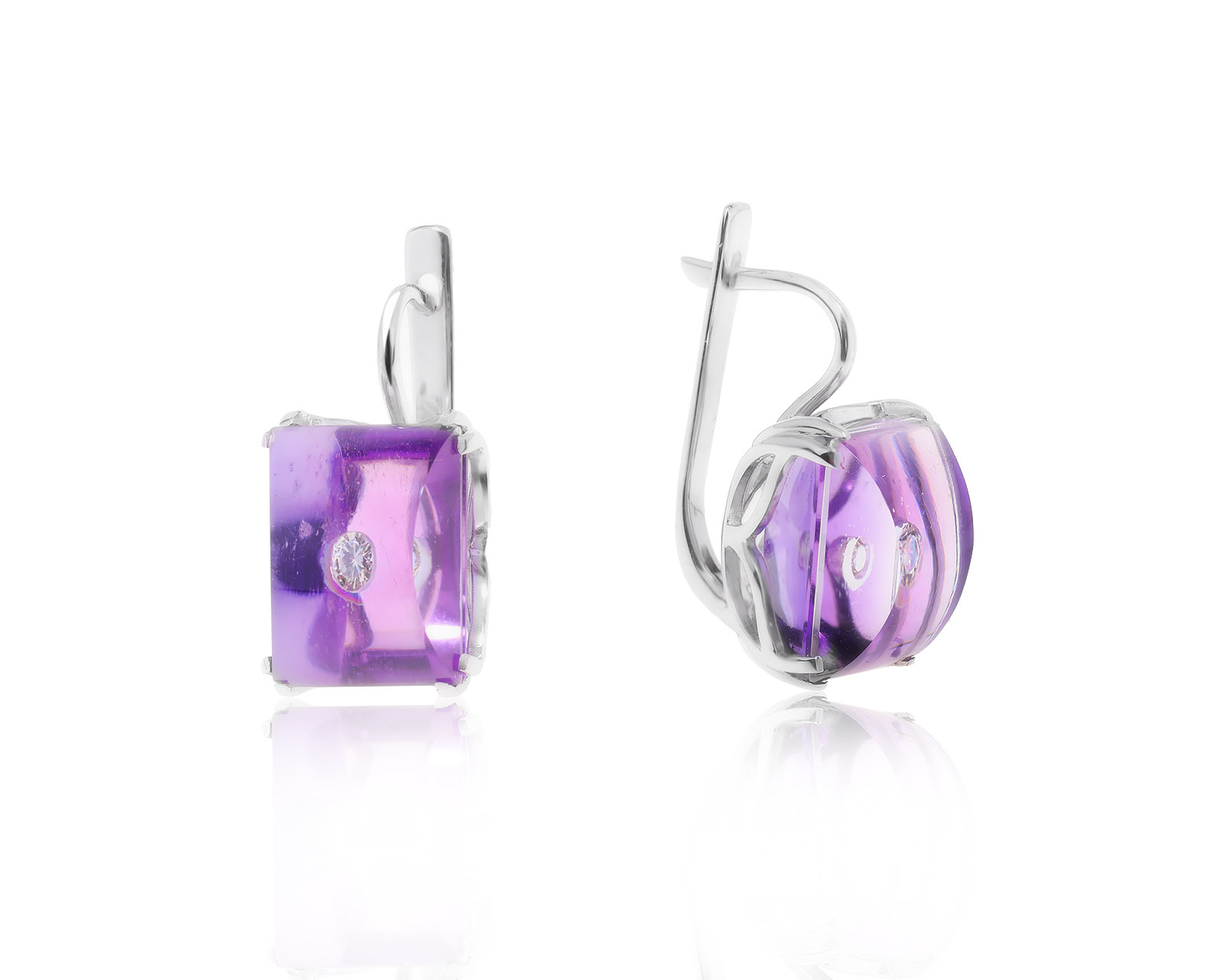 Изящные золотые серьги с аметистами 9.20ct 040323/4