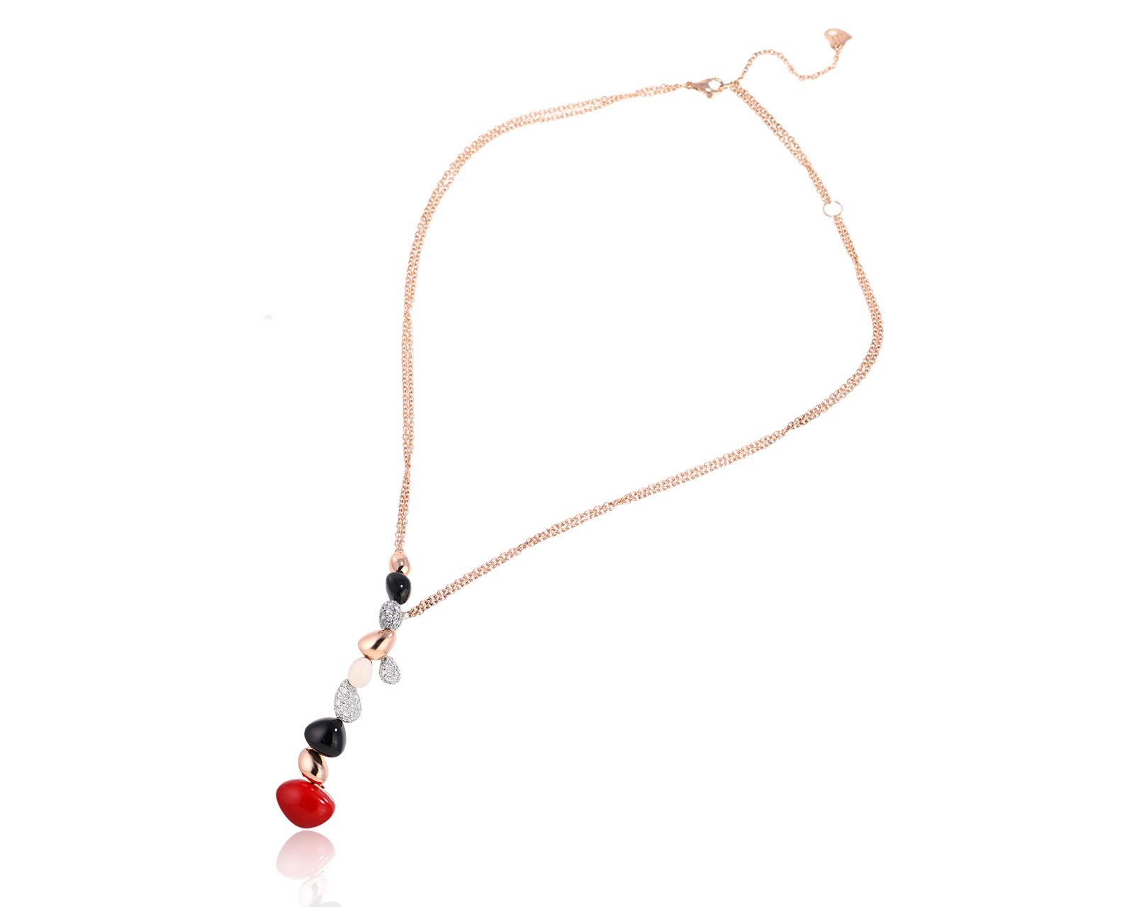 Оригинальное золотое колье с кораллом 6.50ct Roberto Coin Ikebana