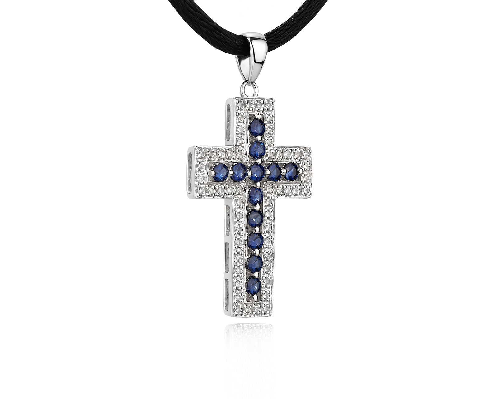 Золотой кулон с сапфирами 0.60ct и бриллиантами 0.27ct