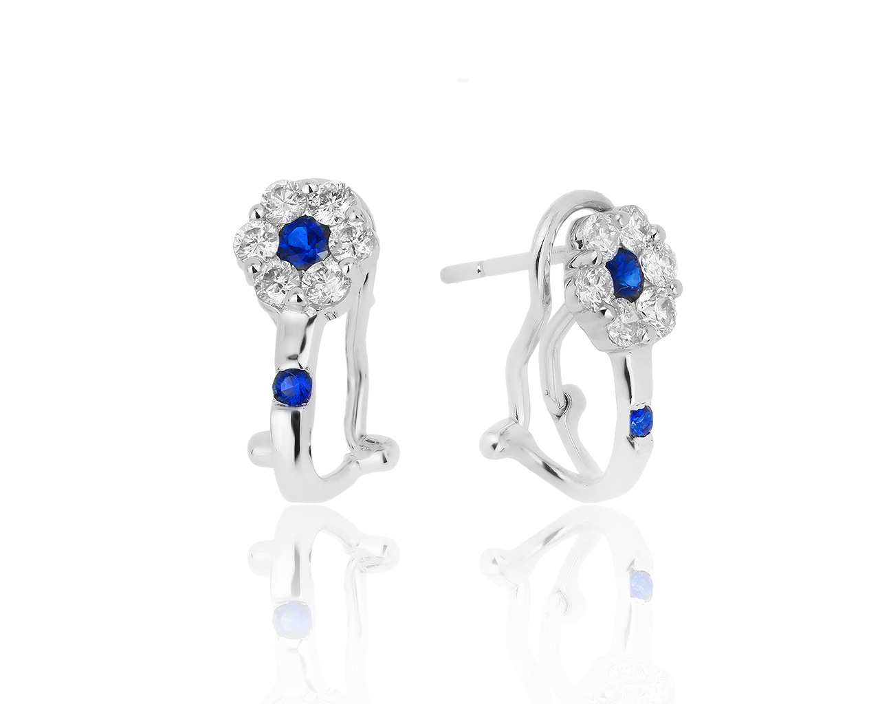 Праздничные золотые серьги с бриллиантами 0.50ct