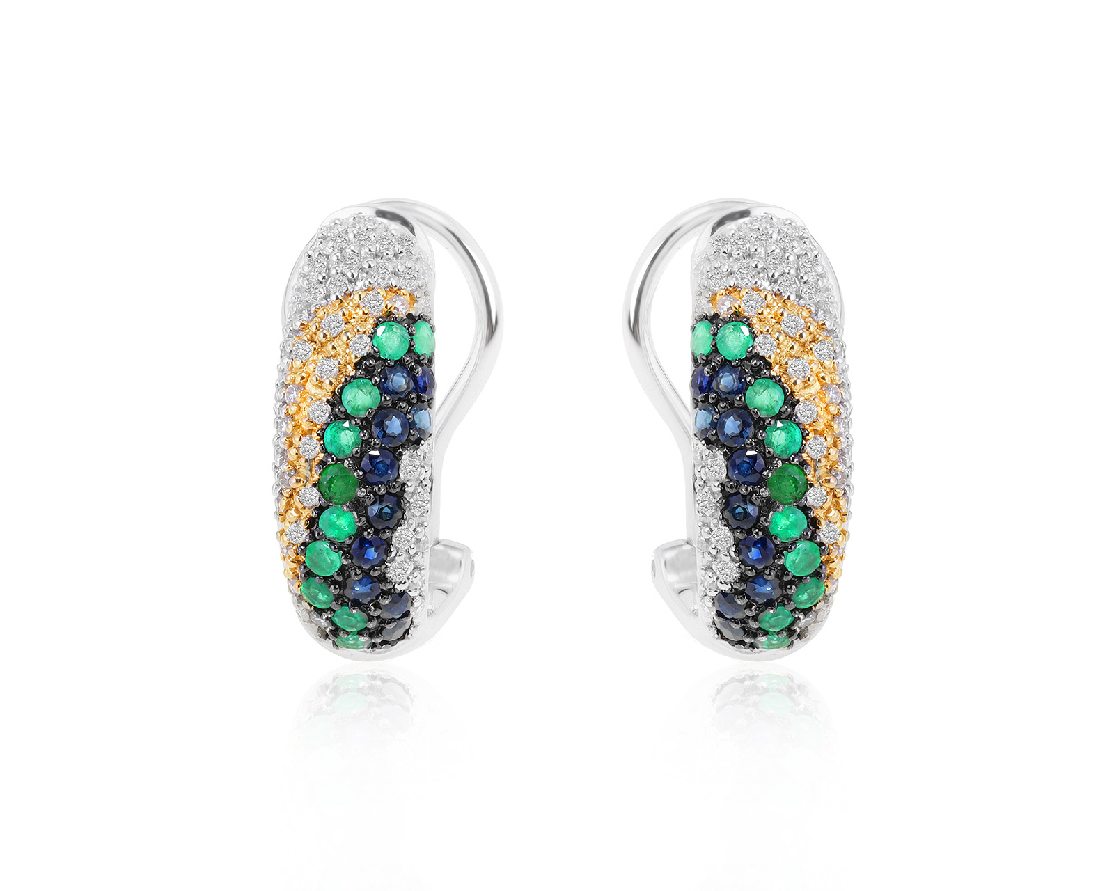 Прекрасные золотые серьги с сапфирами 0.35ct