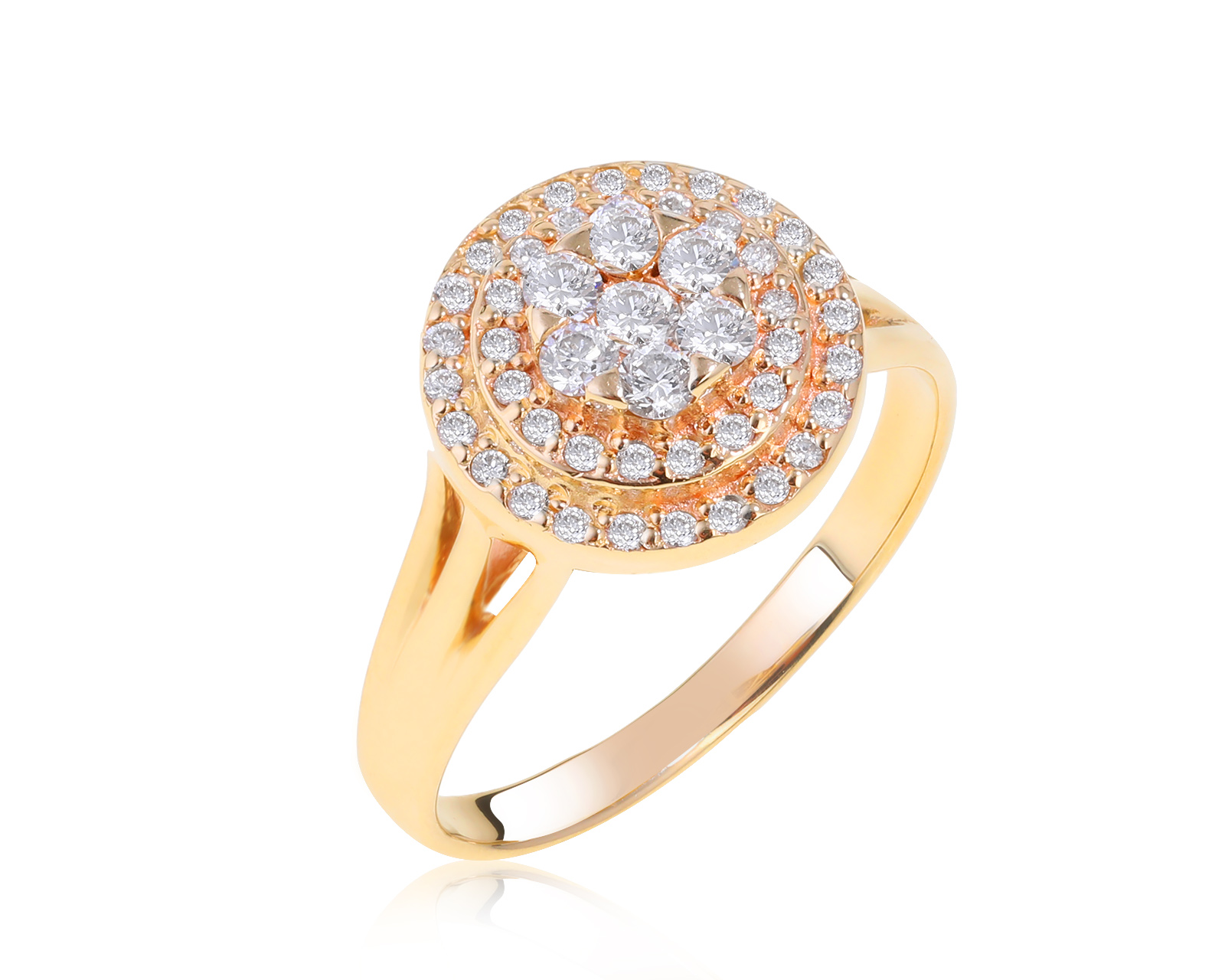 Оригинальное золотое кольцо ЭПЛ Якутские бриллианты 140222/6