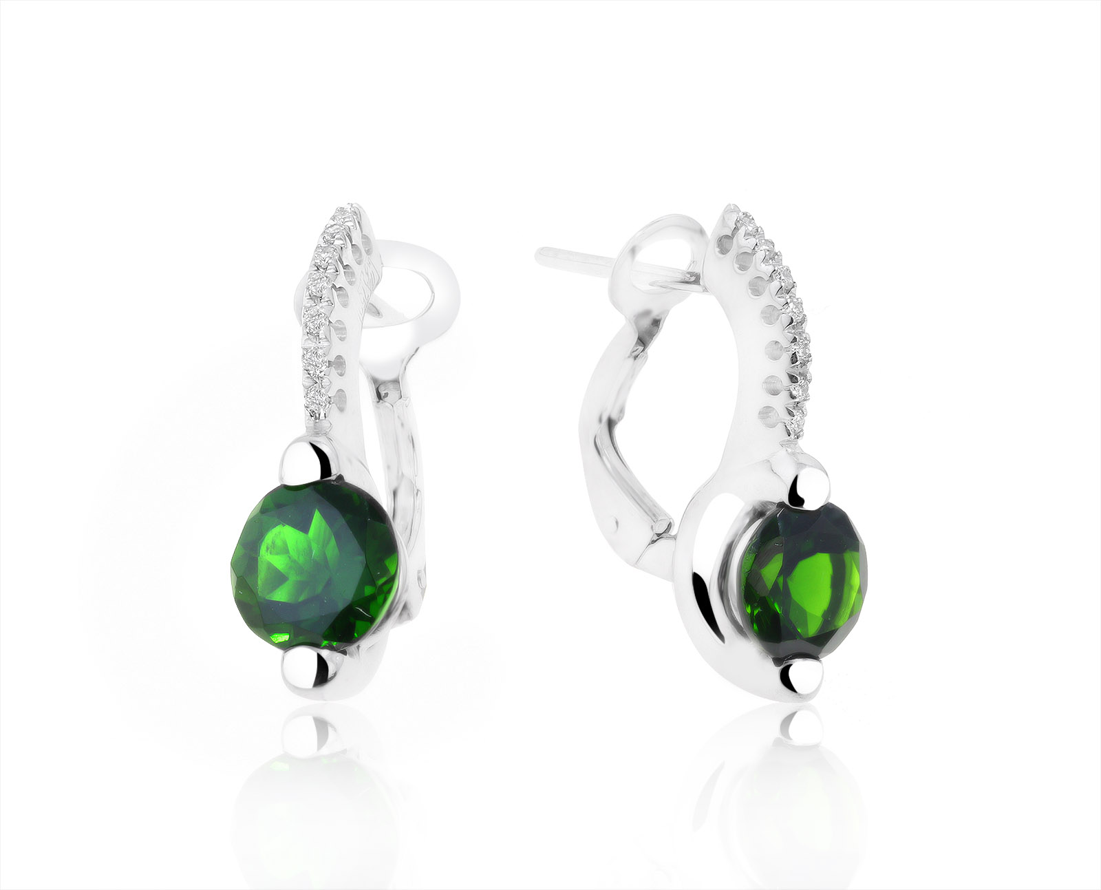Итальянские золотые серьги с хромдиопсидами 2.29ct 041021/8 Итальянские золотые серьги с хромдиопсидами 2.29ct 041021/8