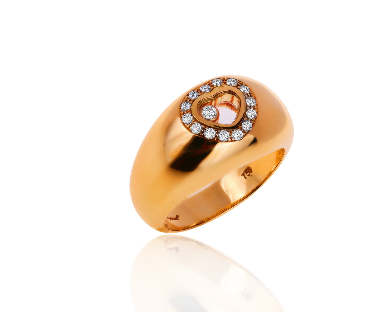 Оригинальное золотое кольцо с бриллиантами 0.28ct Chopard