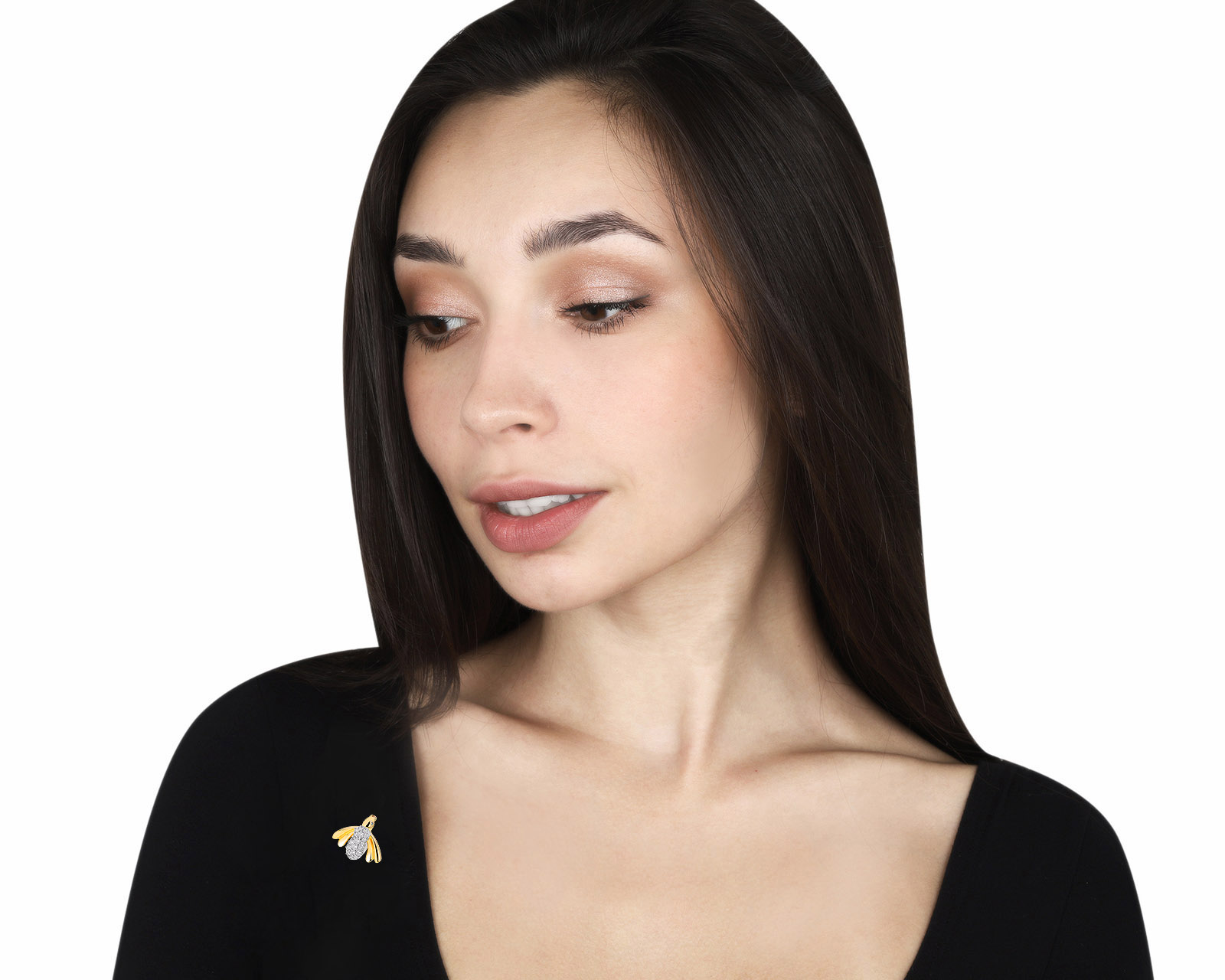 Прелестная золотая брошь с бриллиантами 0.72ct