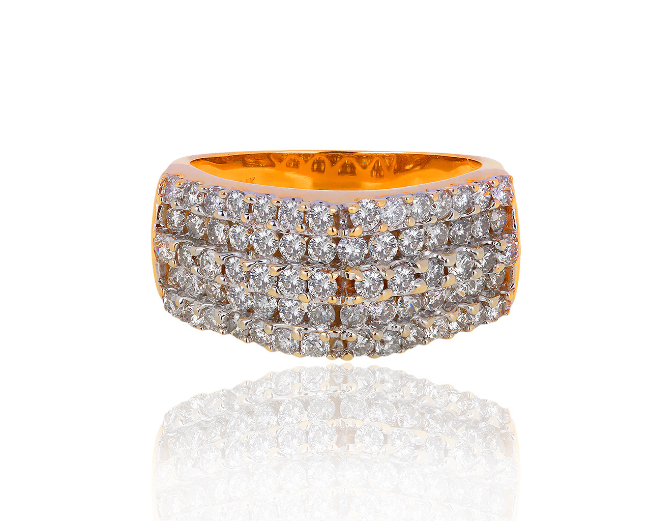 Восхитительное золотое кольцо с бриллиантами 1.85ct