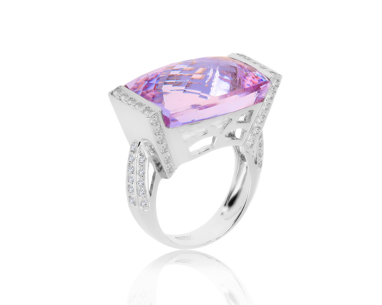 Шикарное золотое кольцо с кунцитом 27.40ct 070919/3