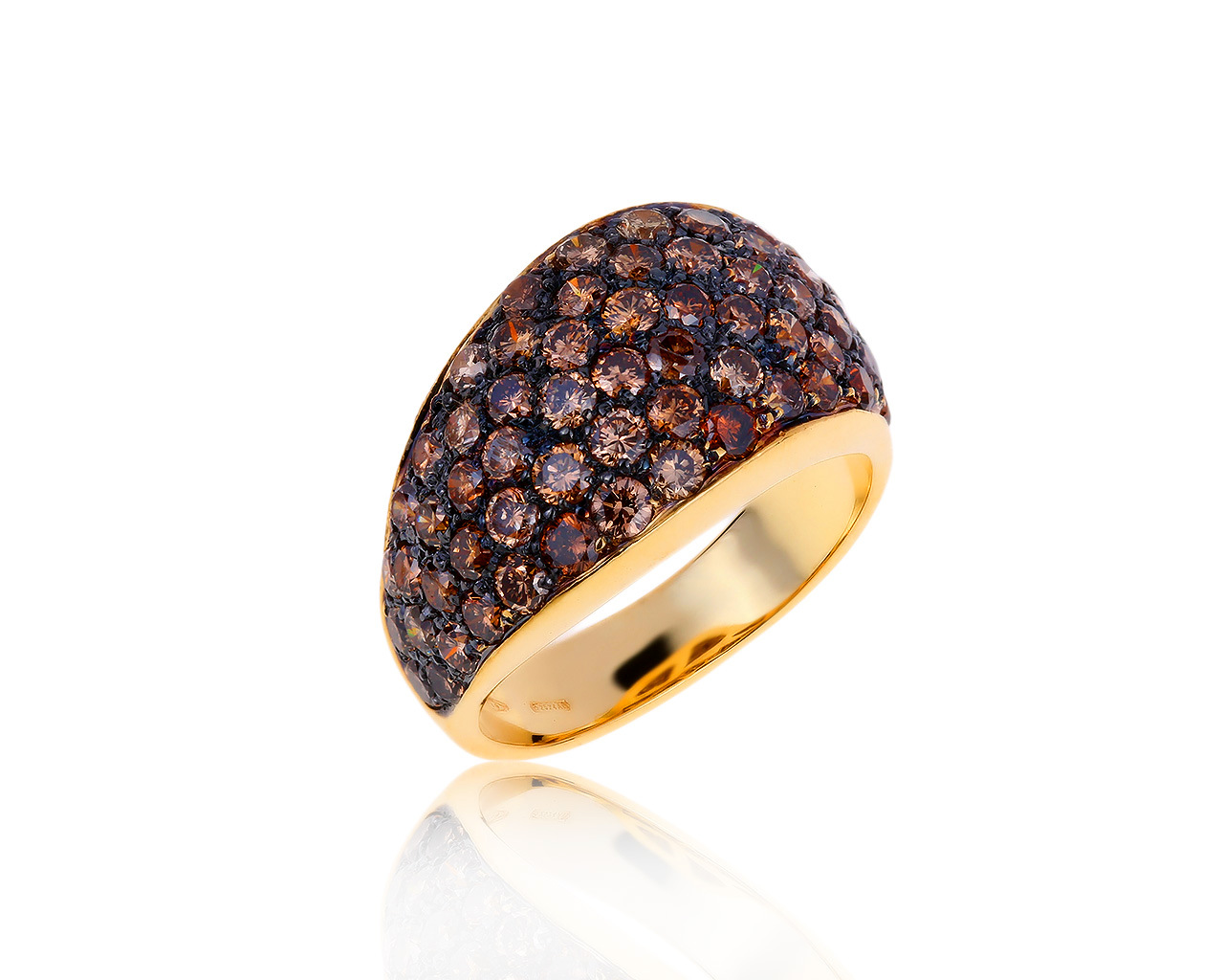 Итальянское золотое кольцо с бриллиантами 2.60ct