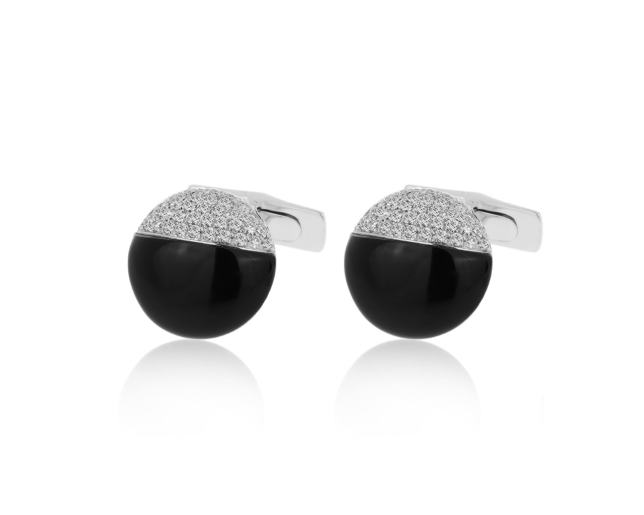 Итальянские золотые запонки с бриллиантами 1.15ct 170320/8 Итальянские золотые запонки с бриллиантами 1.15ct 170320/8