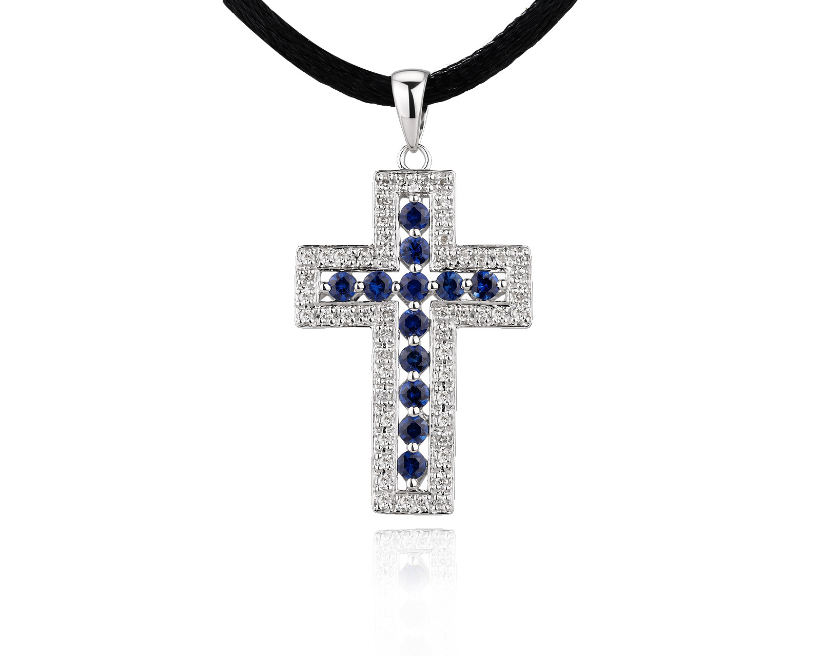 Золотой кулон с сапфирами 0.60ct и бриллиантами 0.27ct 270926/2