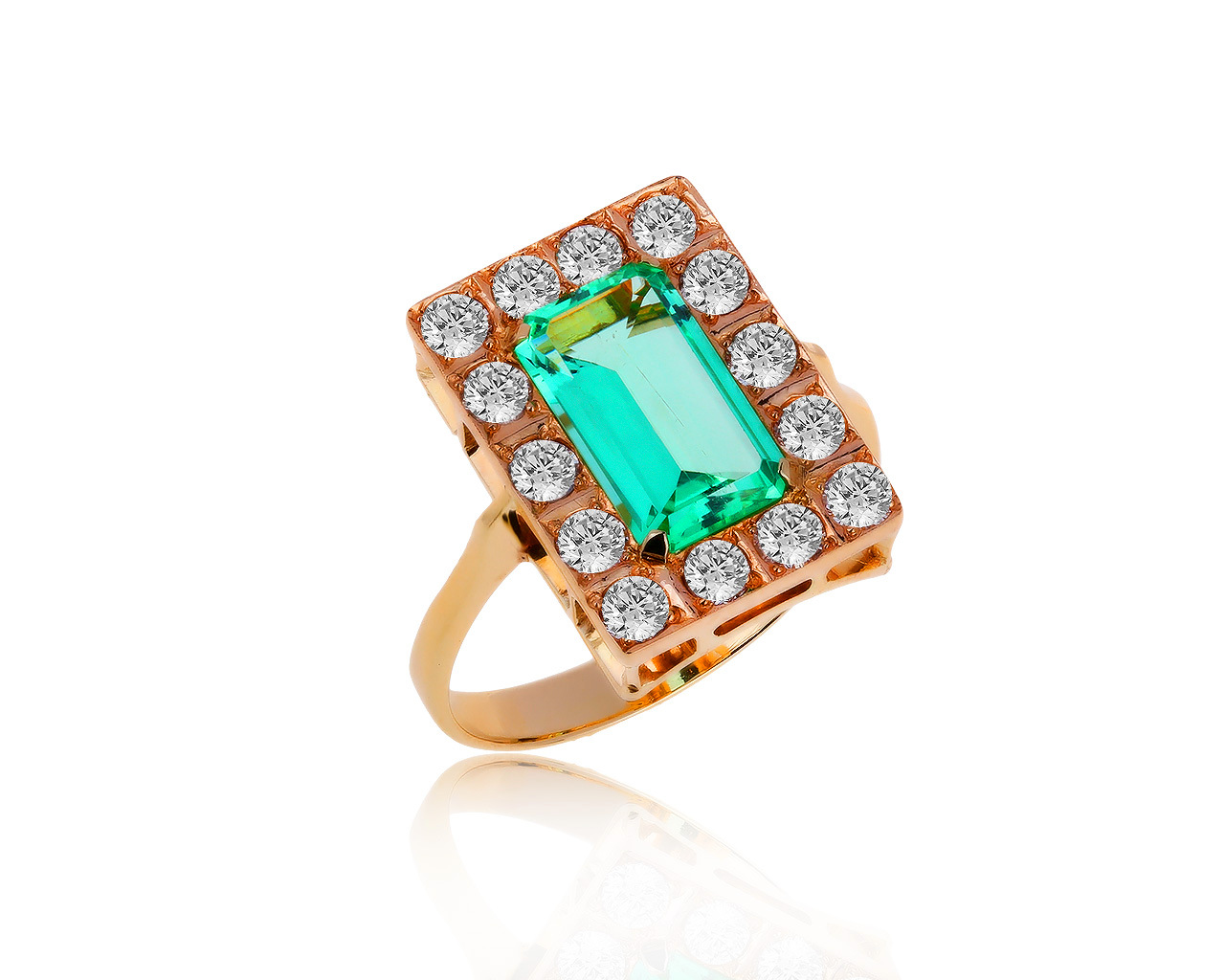 Королевское золотое кольцо с изумрудом 2.64ct 081119/5