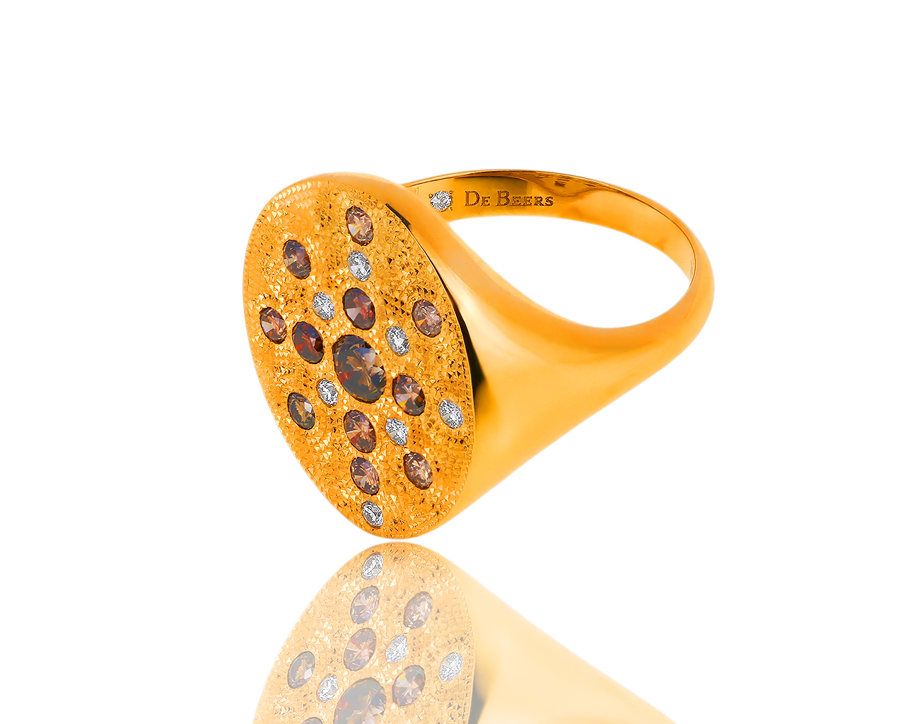 Оригинальное золотое кольцо с бриллиантами 0.48ct De Beers 220419/8