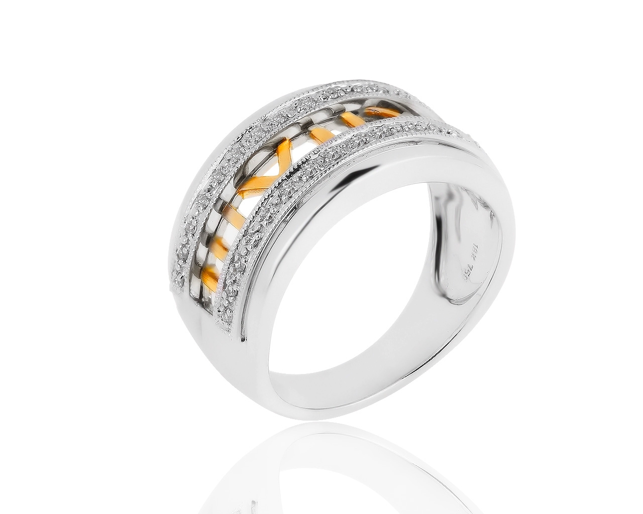 Завораживающее золотое кольцо с бриллиантами 0.13ct