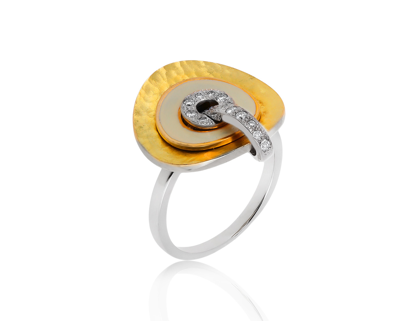 Оригинальное золотое кольцо с бриллиантами 0.13ct Roberto Bravo 250419/28