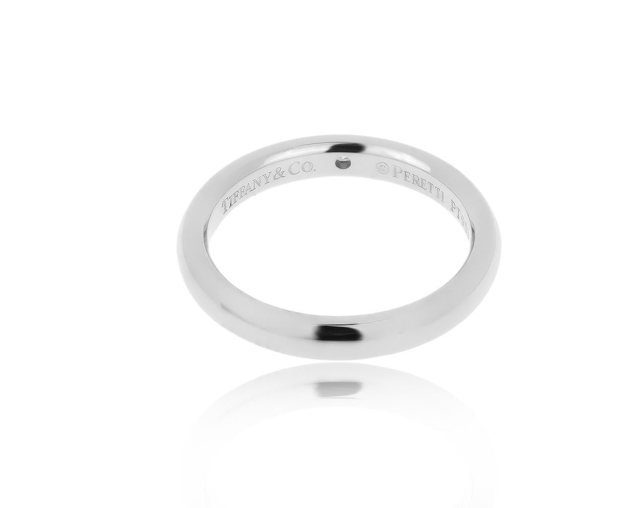 Оригинальное платиновое кольцо с бриллиантом 0.02ct Tiffany&Co