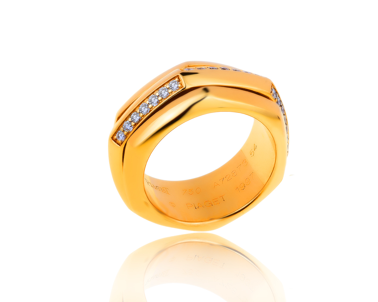 Оригинальное золотое кольцо с бриллиантами 0.60ct Piaget