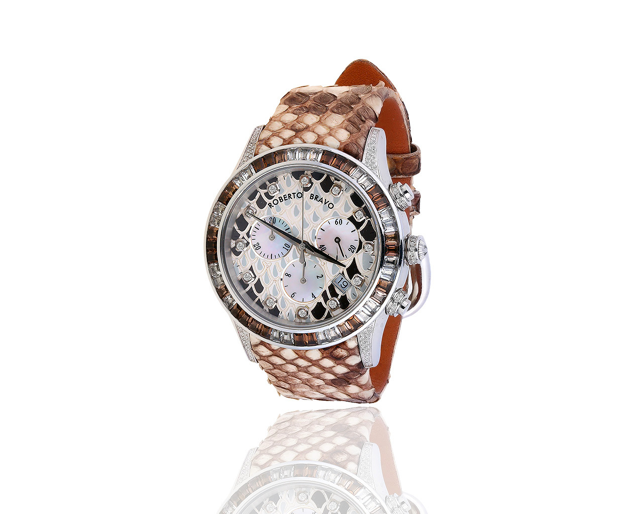 Прекрасные часы с бриллиантами 0.95ct Roberto Bravo