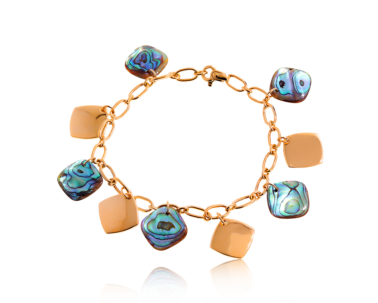 Итальянский золотой браслет с перламутром 291120/12