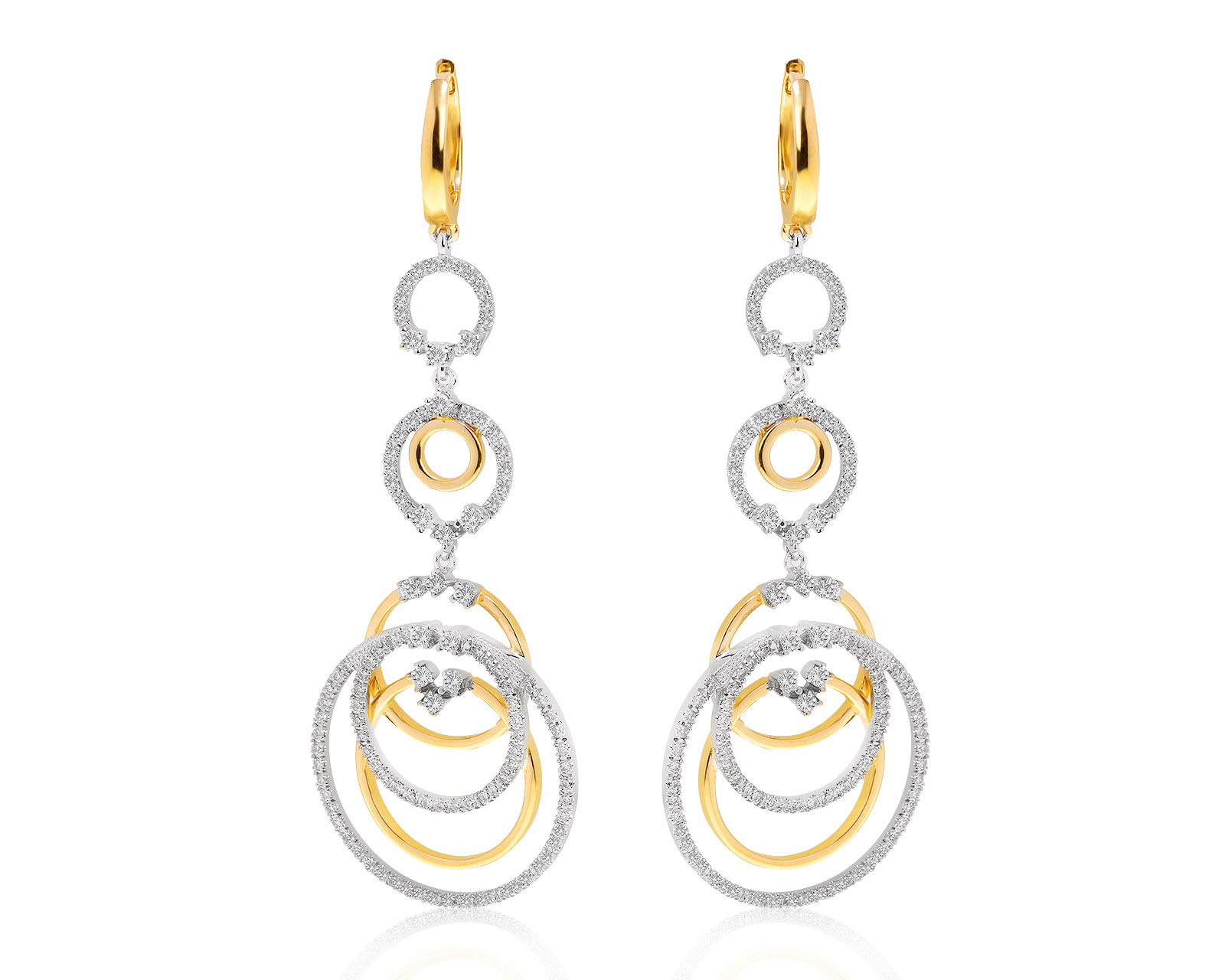 Великолепные золотые серьги с бриллиантами 1.80ct 041221/2