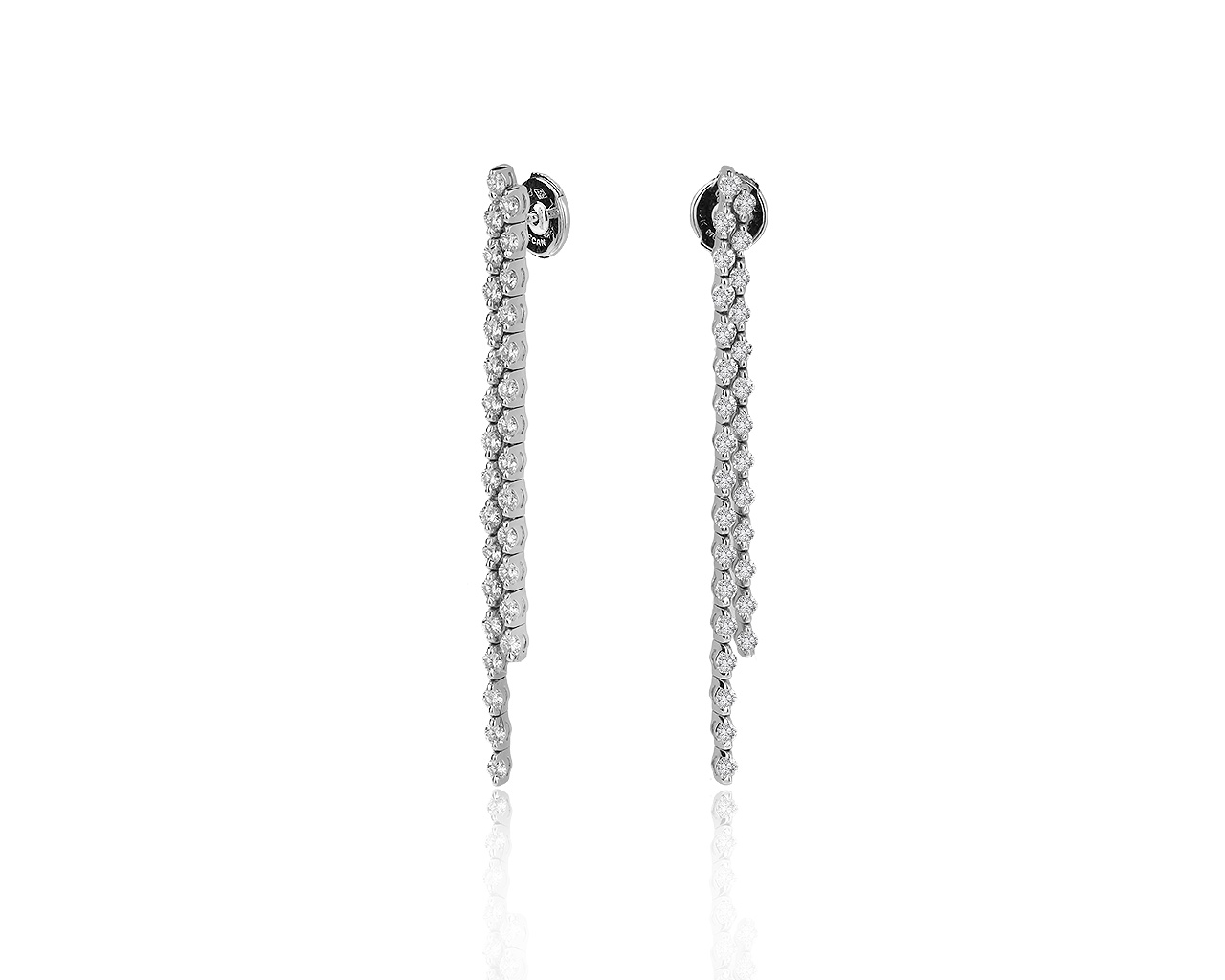 Престижные золотые серьги с бриллиантами 1.80ct