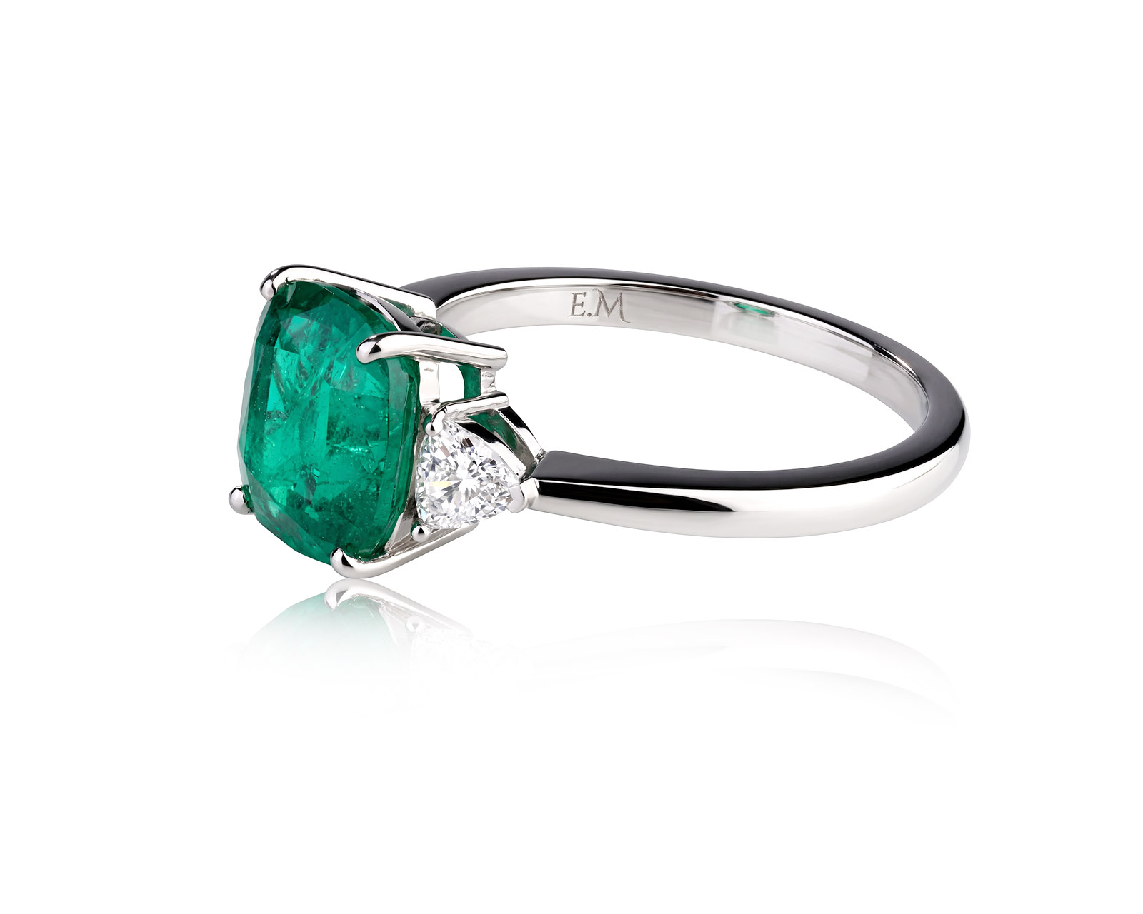 Платиновое кольцо с изумрудом Замбия 2.54ct Evgeny Matveev