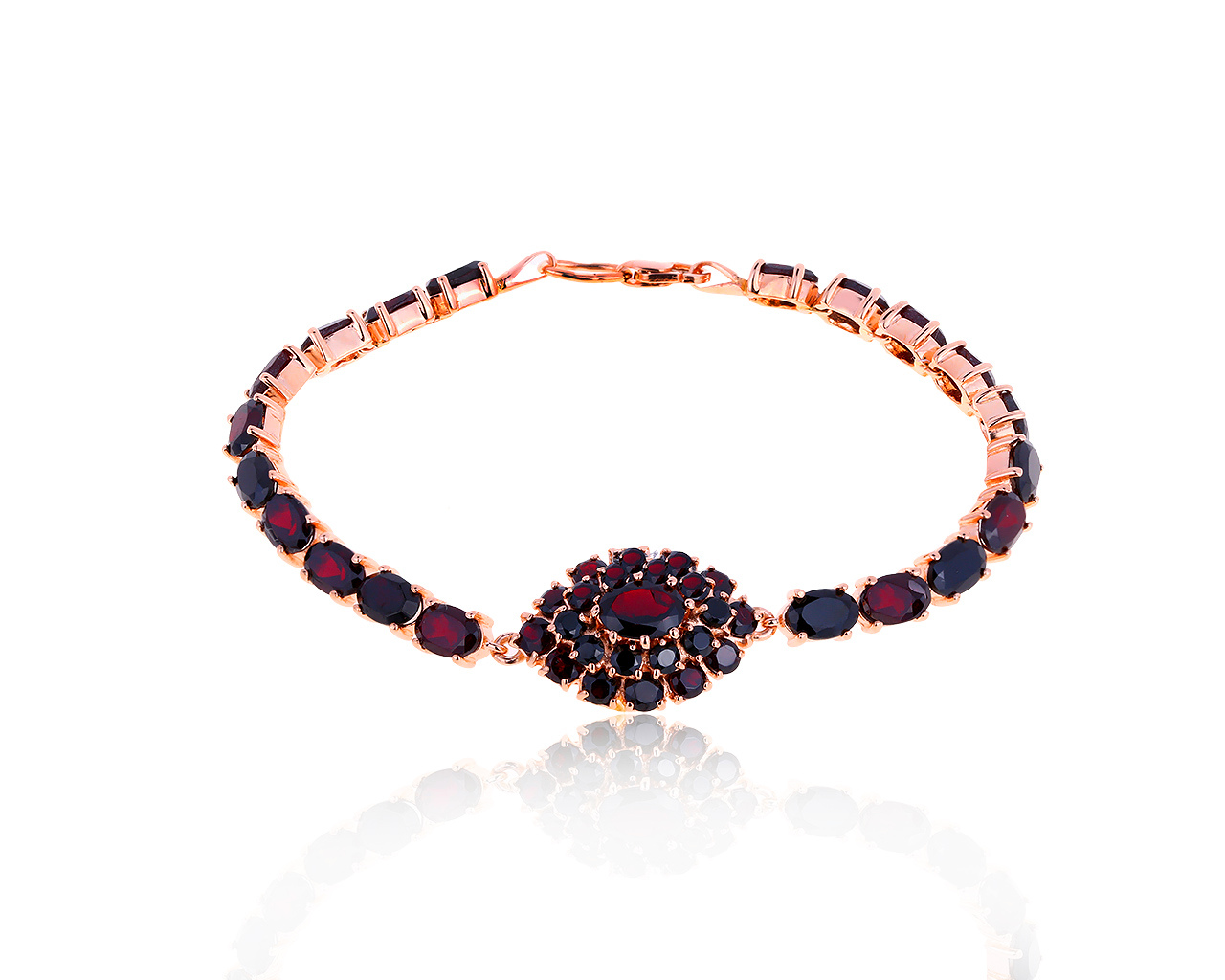 Женственный золотой браслет с гранатами 11.04ct 081119/16