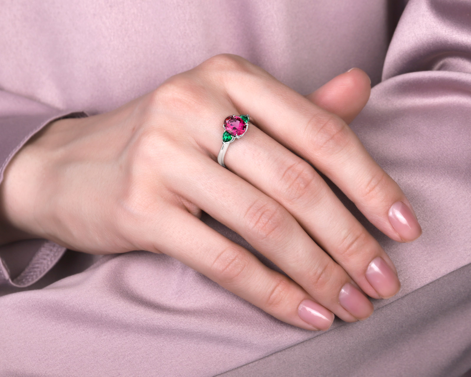 Золотое кольцо с турмалином 1.67ct и изумрудами 0.41ct Evgeny Matveev