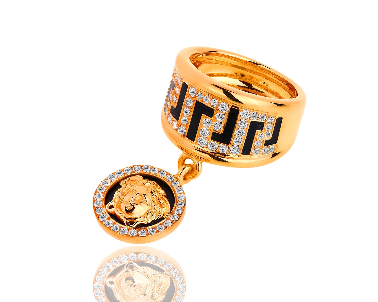 Шикарное золотое кольцо с бриллиантами 0.90ct Versace 120918/7