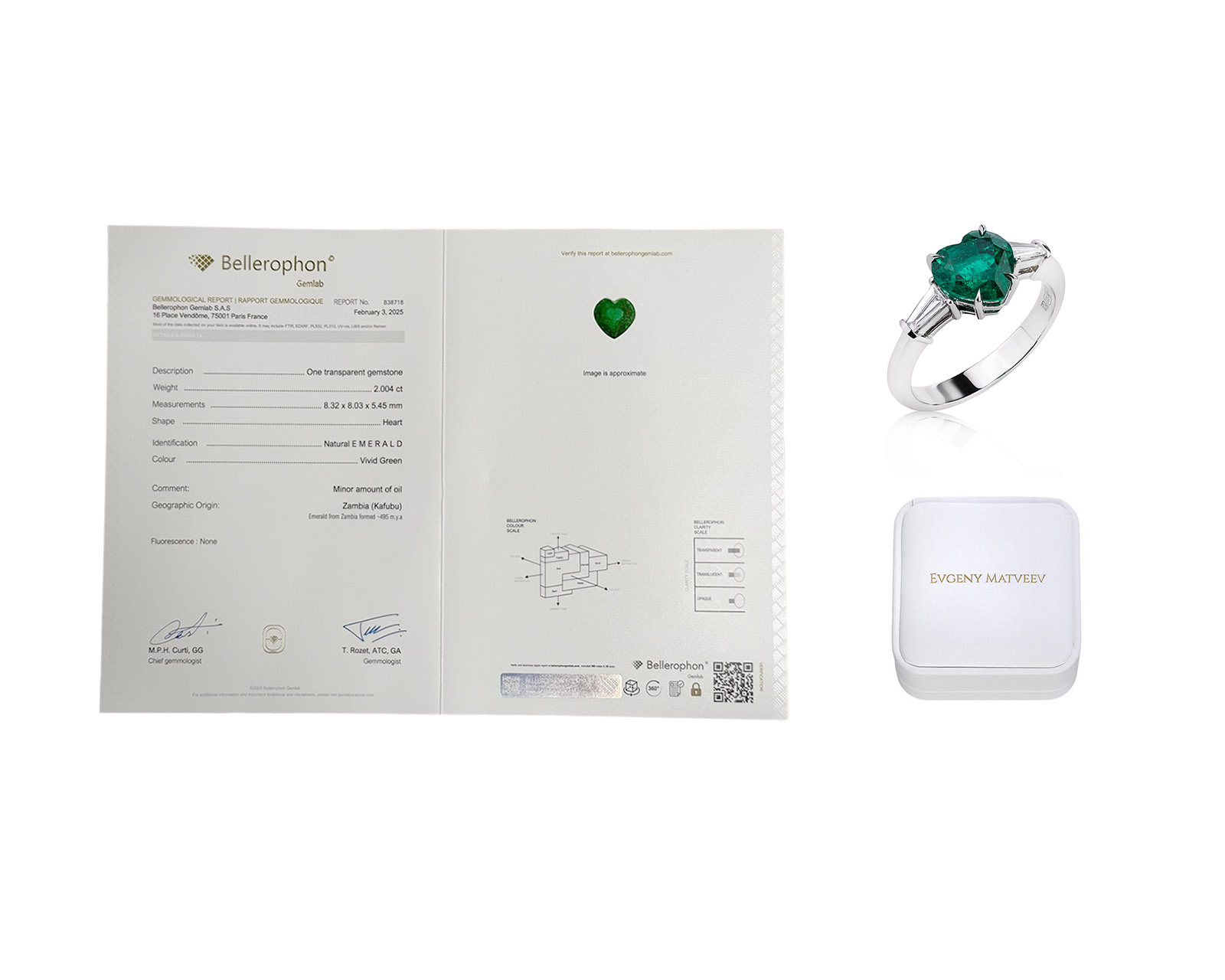Платиновое кольцо с изумрудом Замбия 2.00ct Evgeny Matveev