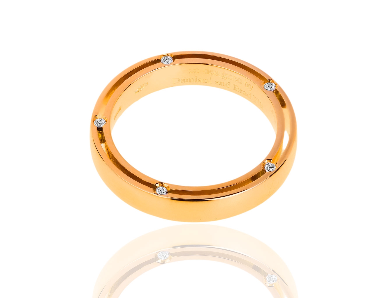 Обручальное золотое кольцо с бриллиантами Damiani Brad Pitt
