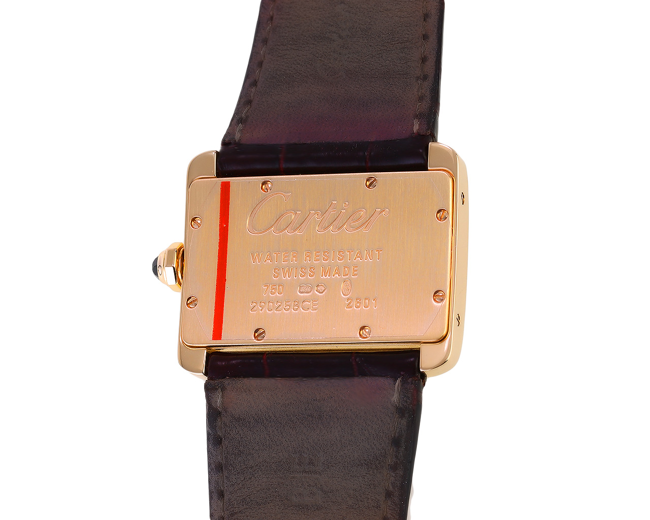 Оригинальные золотые часы с сапфиром 0.18ct Cartier Tank