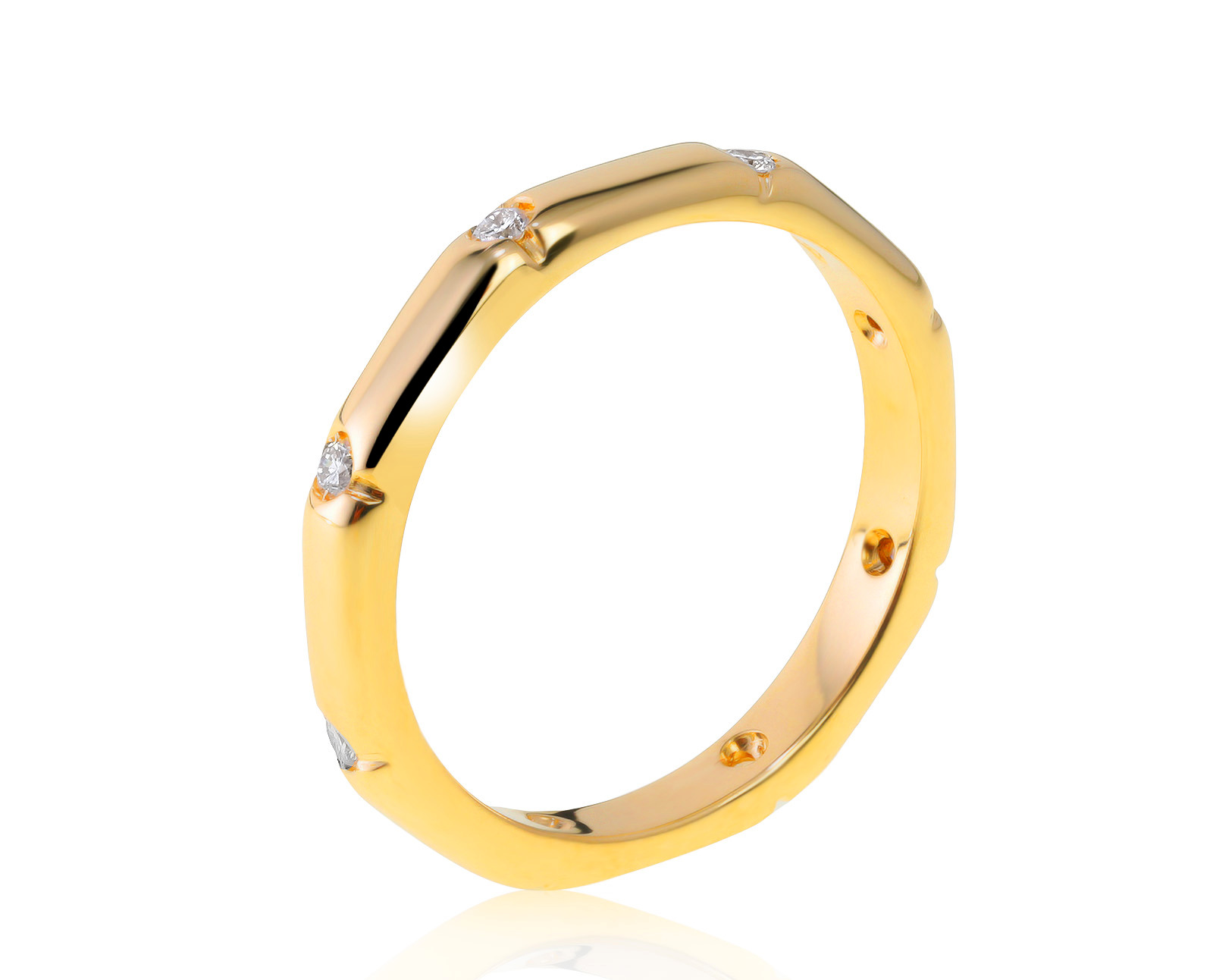 Итальянское золотое кольцо с бриллиантами 0.16ct