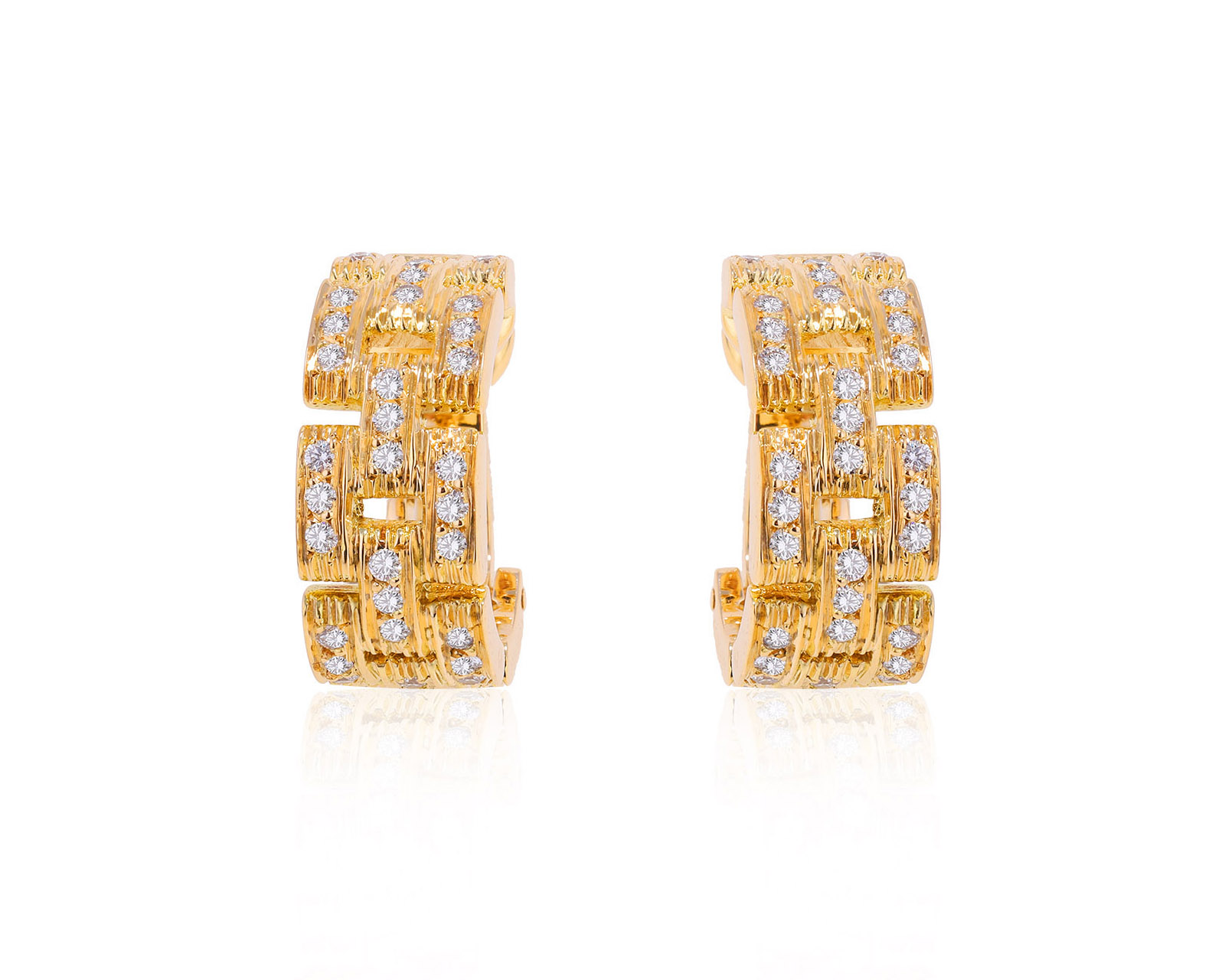 Оригинальные золотые серьги Cartier Maillon Panthère 230125/КМ1