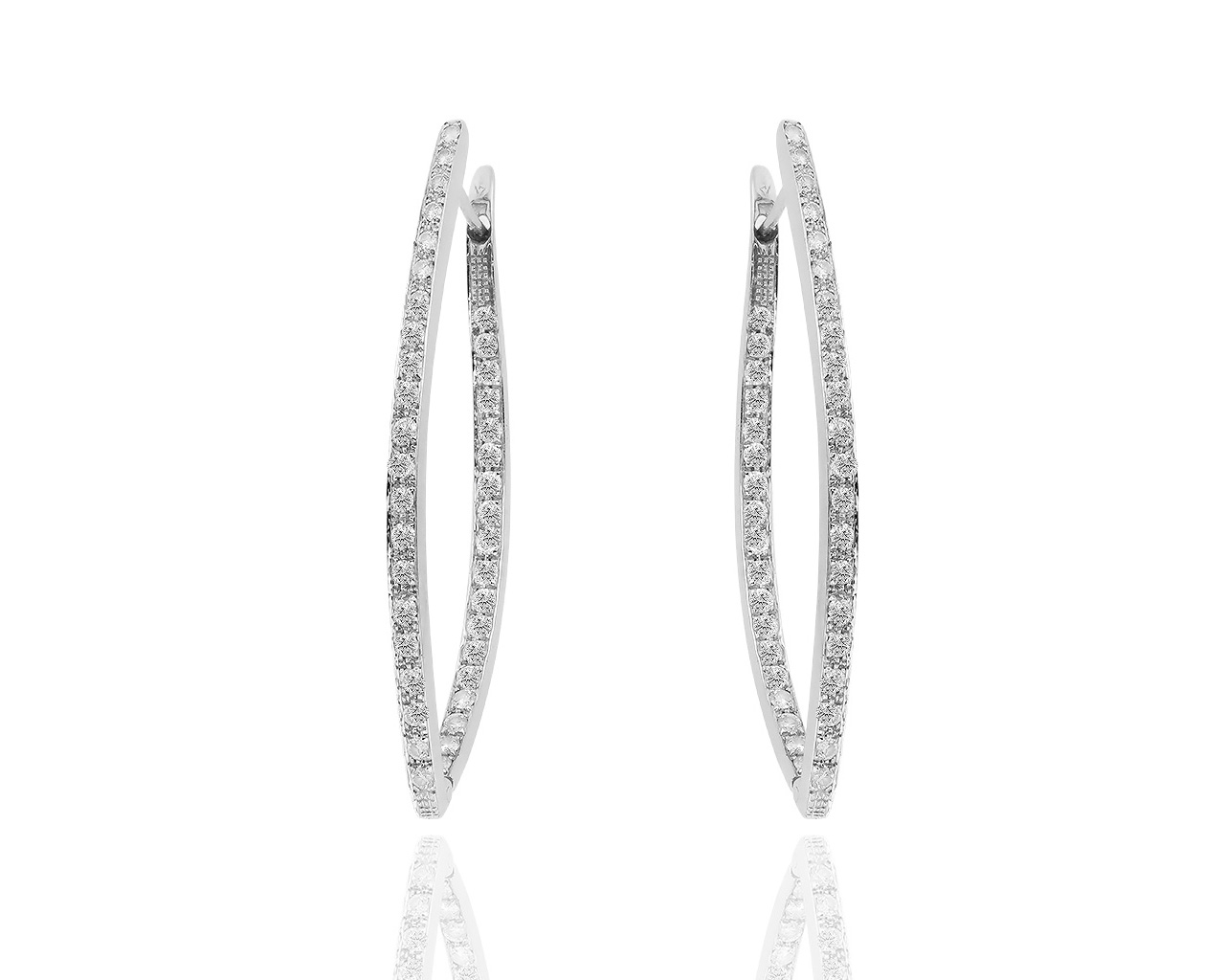 Итальянские золотые серьги-конго с бриллиантами 2.80ct 080319/2 Итальянские золотые серьги-конго с бриллиантами 2.80ct 080319/2