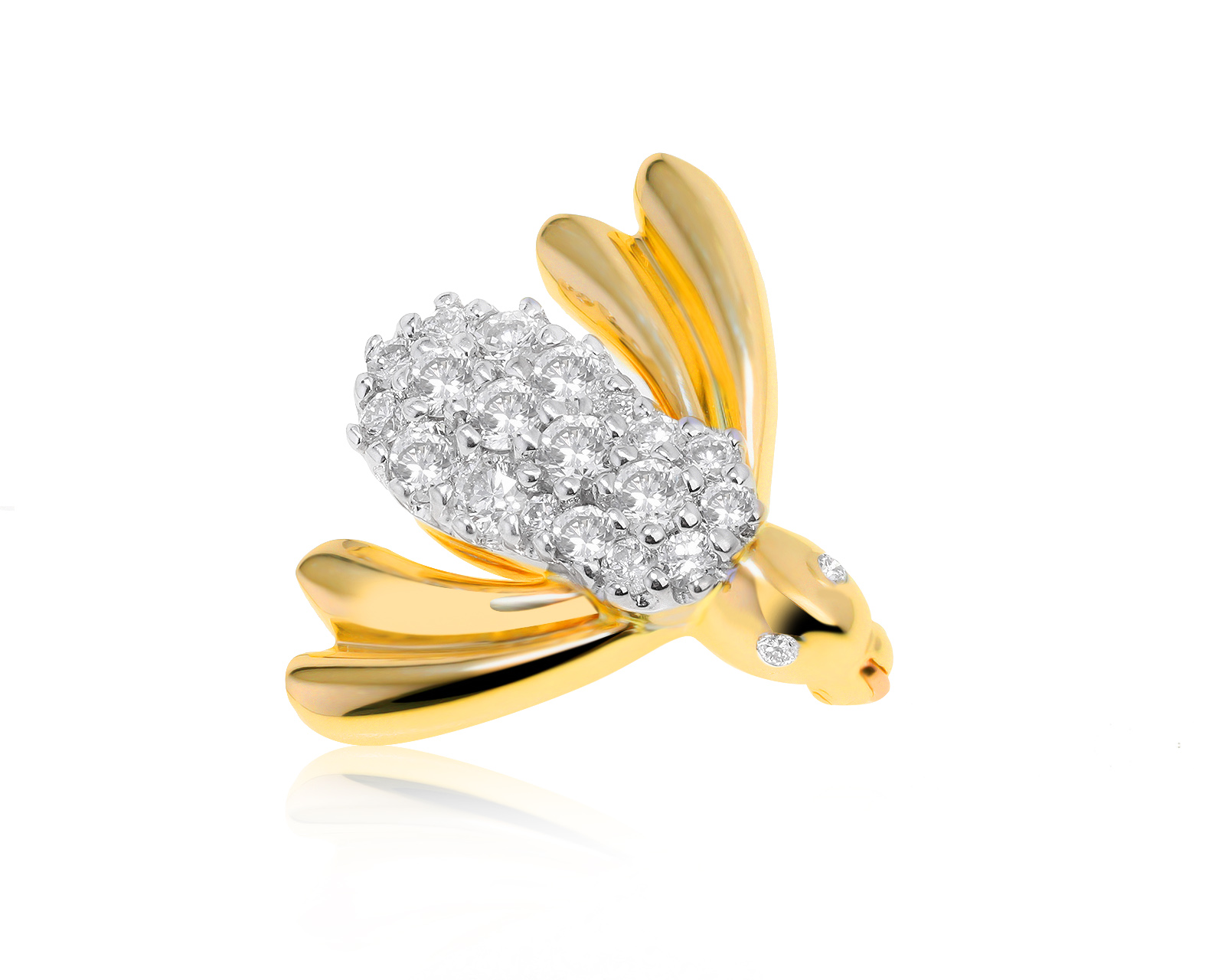 Богатая золотая брошь с бриллиантами 0.70ct 261021/2 Богатая золотая брошь с бриллиантами 0.70ct 261021/2