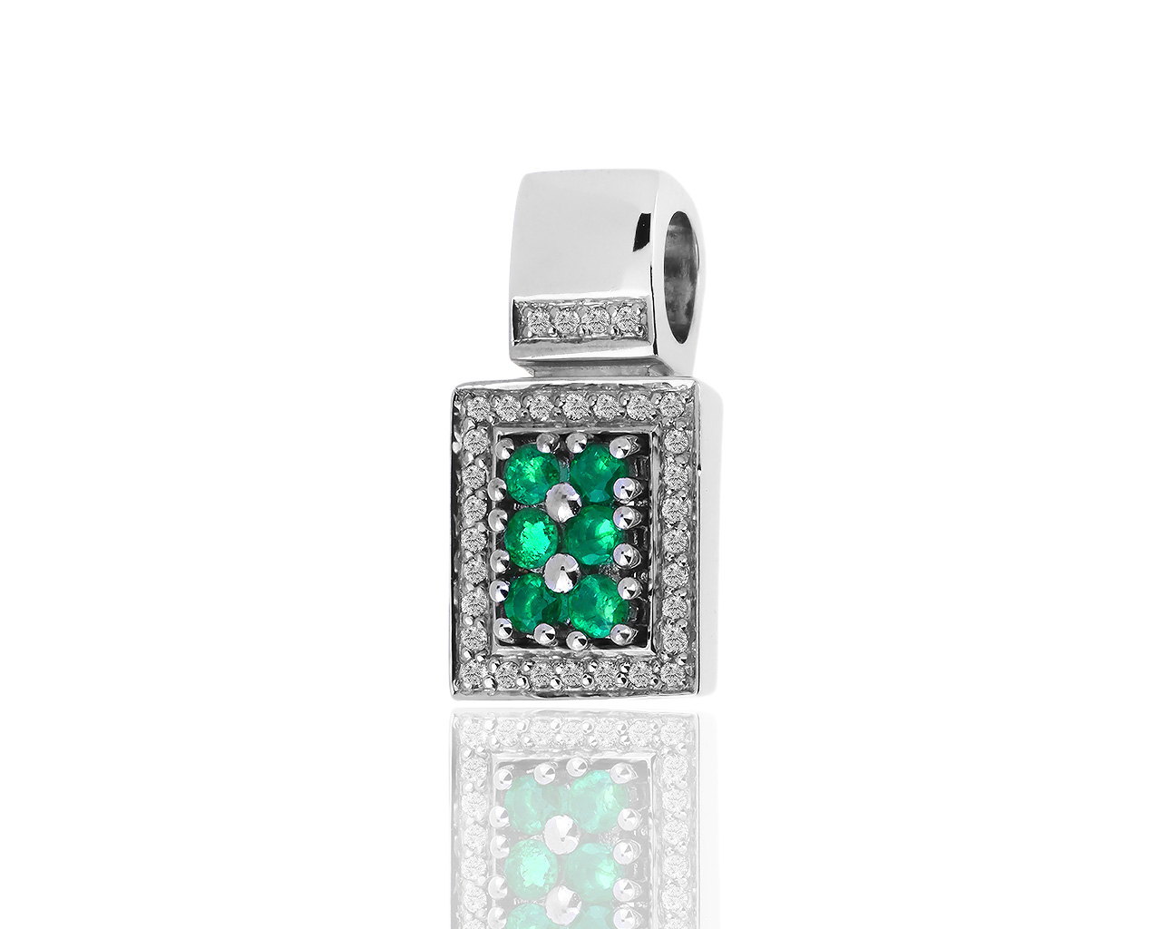 Золотая подвеска с бриллиантами 0.16ct и изумрудами 0.26ct 280519/14
