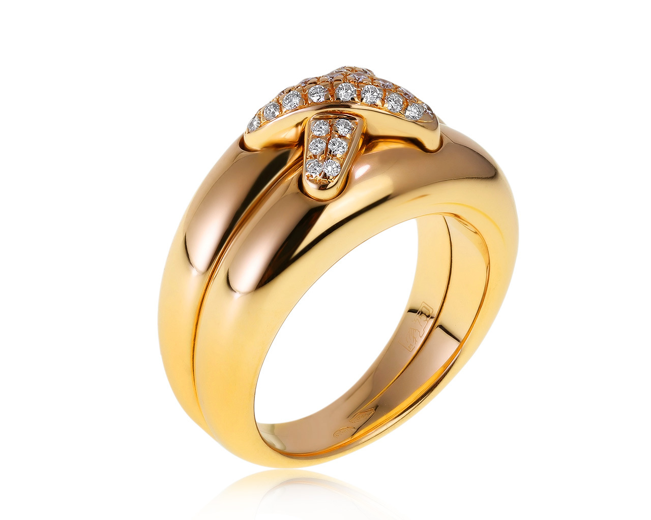 Оригинальное золотое кольцо с бриллиантами 0.56ct Chaumet Liens 010221/5