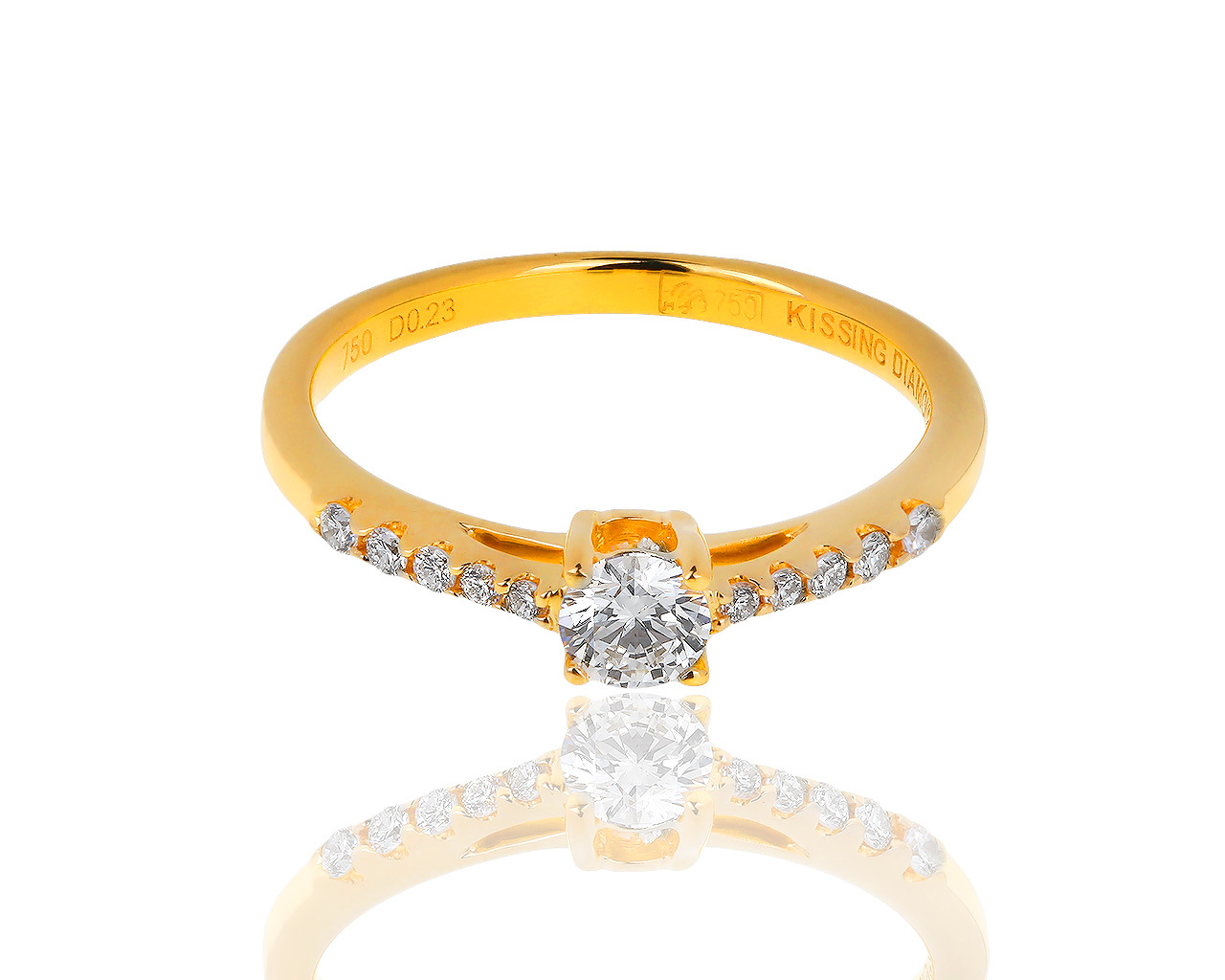 Прекрасное золотое кольцо с бриллиантами 0.35ct 291118/4