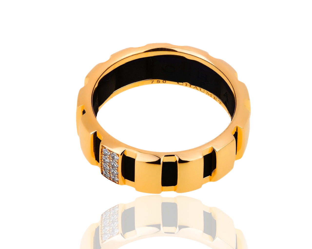 Оригинальное золотое кольцо с бриллиантами Chaumet Class One 