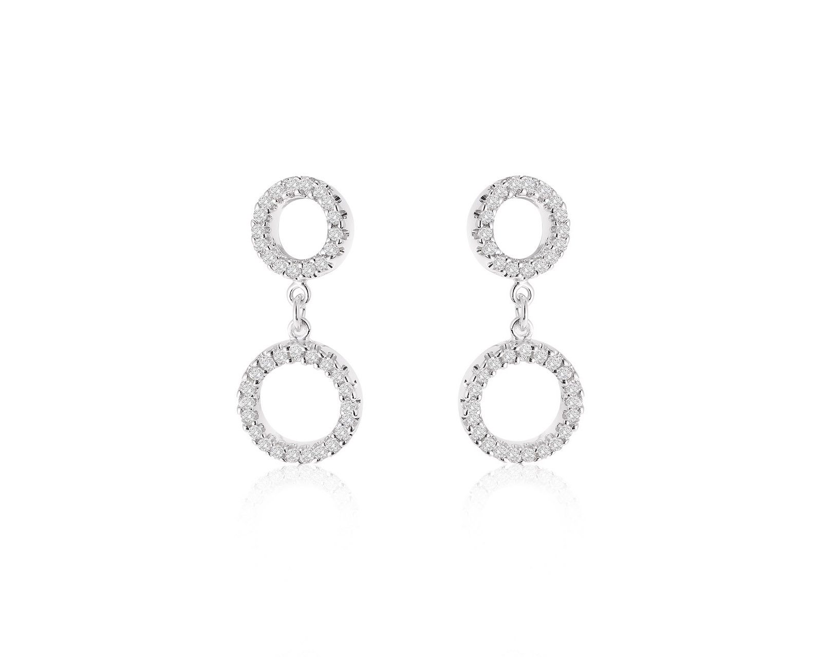 Богатые золотые серьги с бриллиантами 0.60ct
